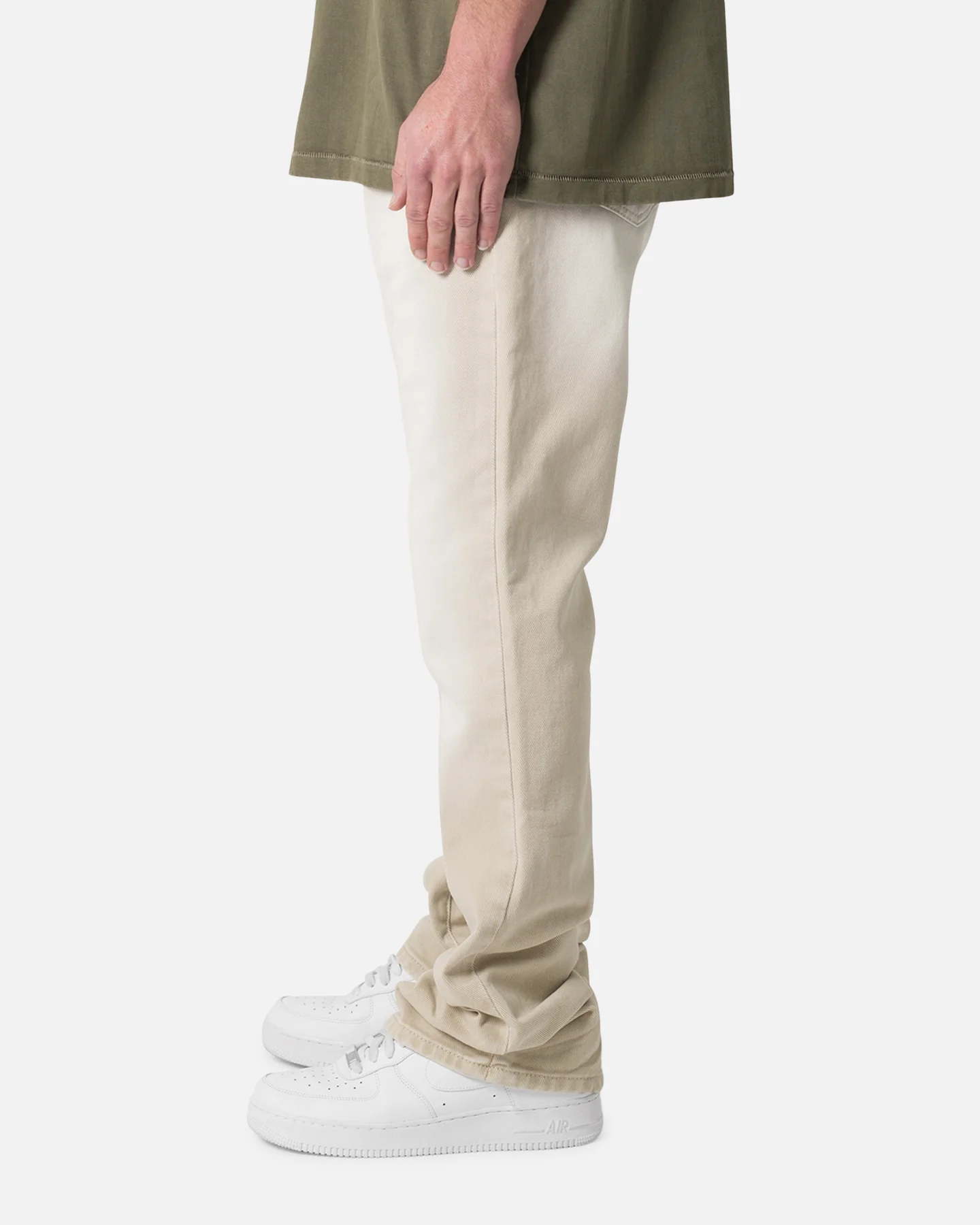 MNML B375 Flare Denim Jeans Light Tan - Image 3