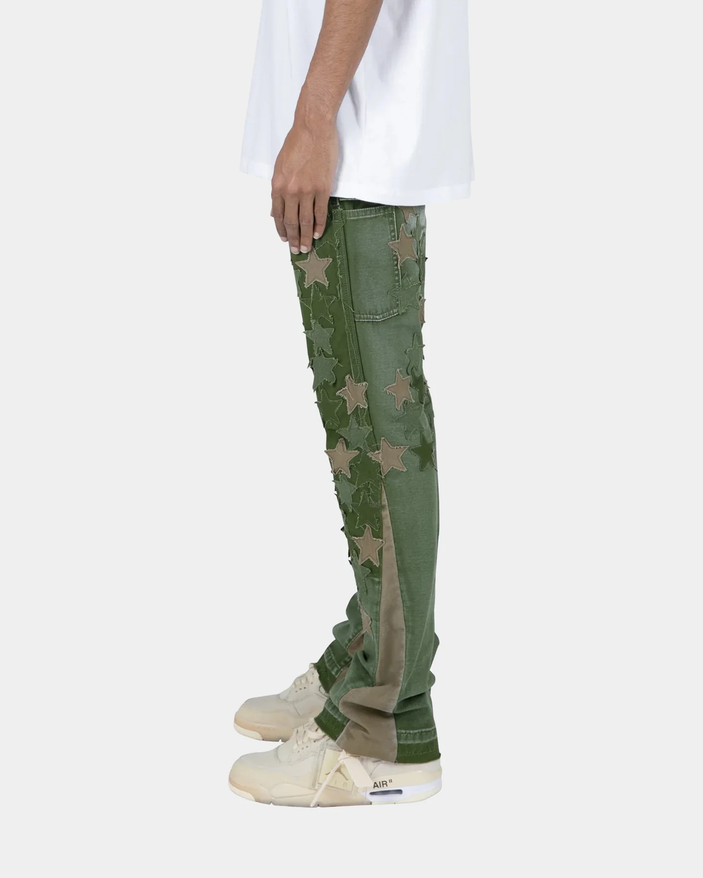MNML B451 Star Flare Denim Pants Olive - Image 4