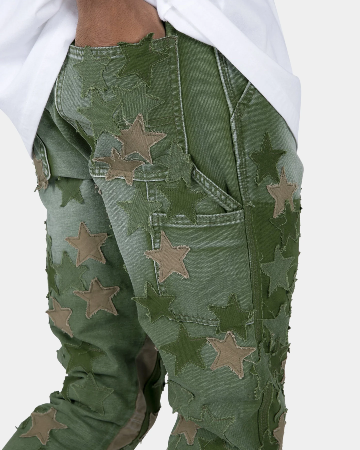 MNML B451 Star Flare Denim Pants Olive - Image 8