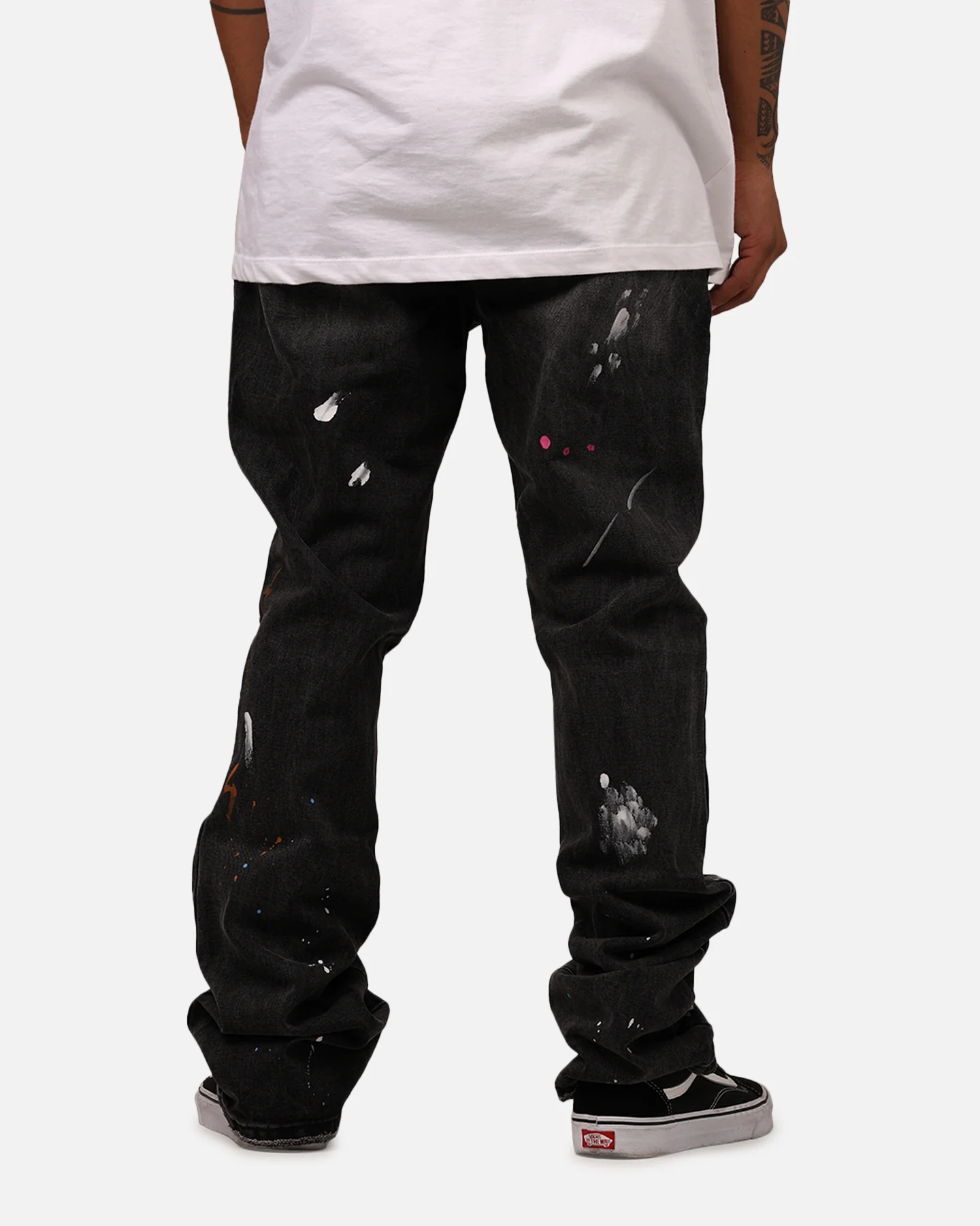 MNML B679 Worn In Painted Pants Washed Black - Image 5