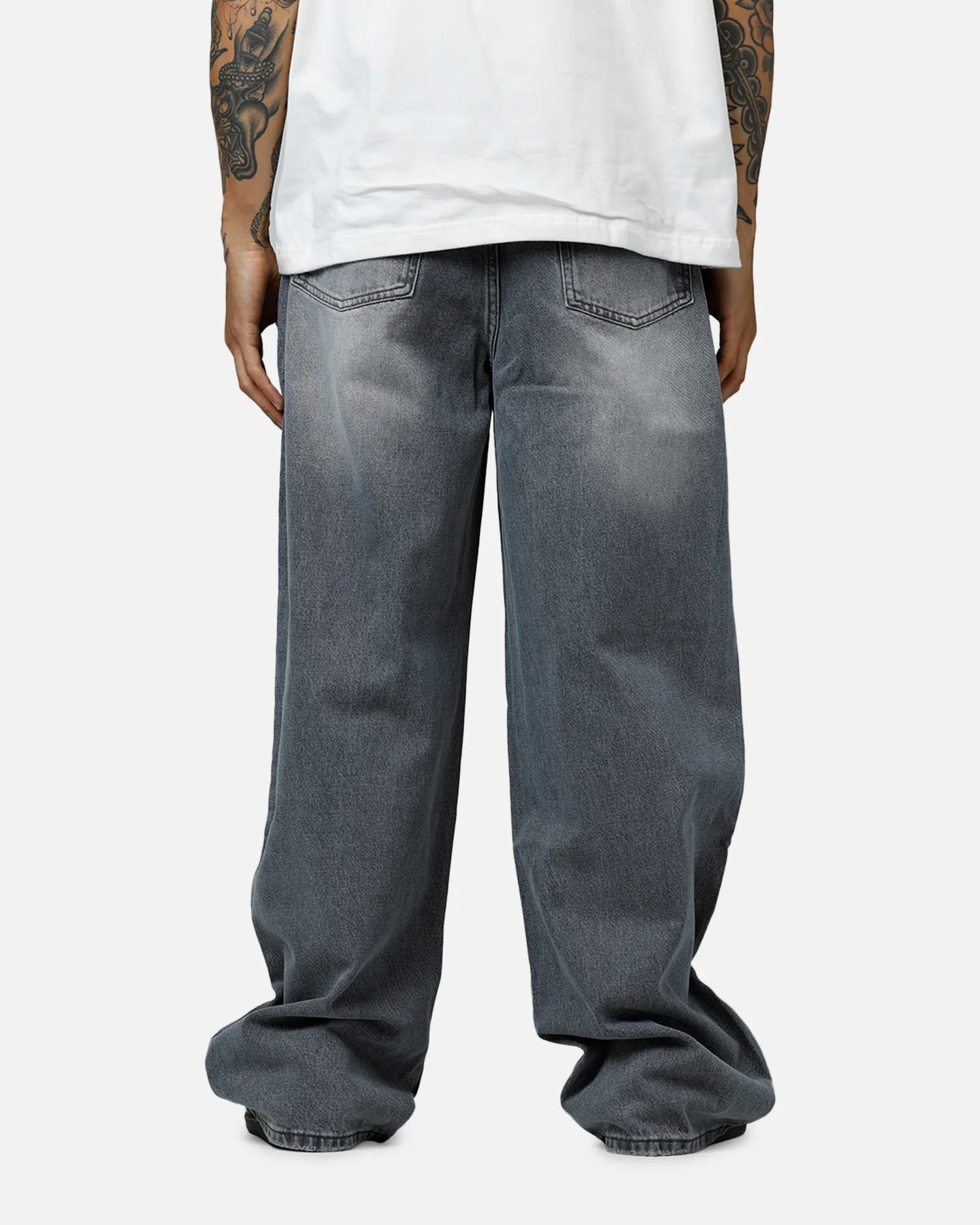 MNML Baggy Blowout Denim Jeans Washed Grey - Image 5