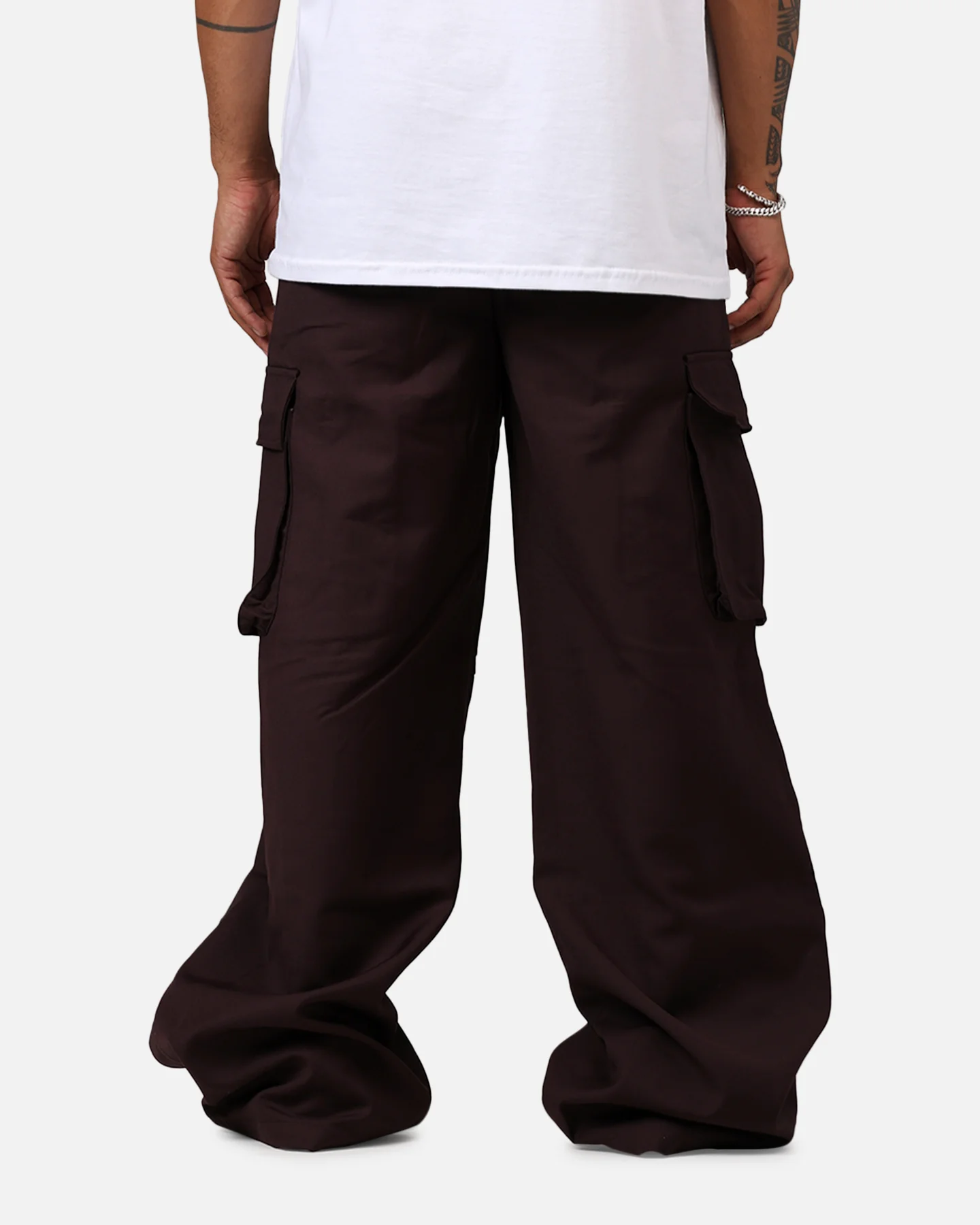 MNML Baggy Cargo Trouser Pants Burgandy - Image 5
