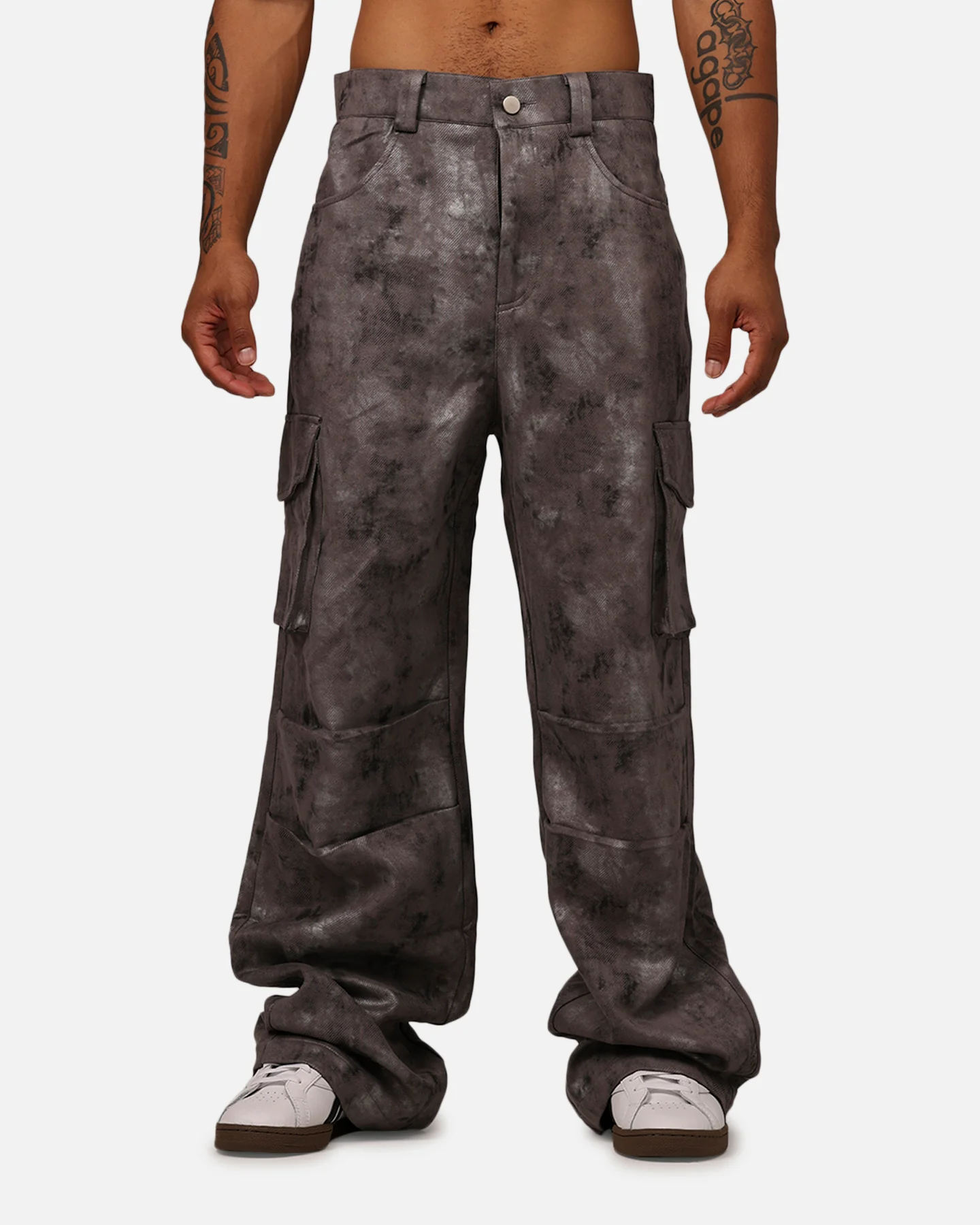MNML Baggy Dual Sueded Cargo Pants Grey - Image 6