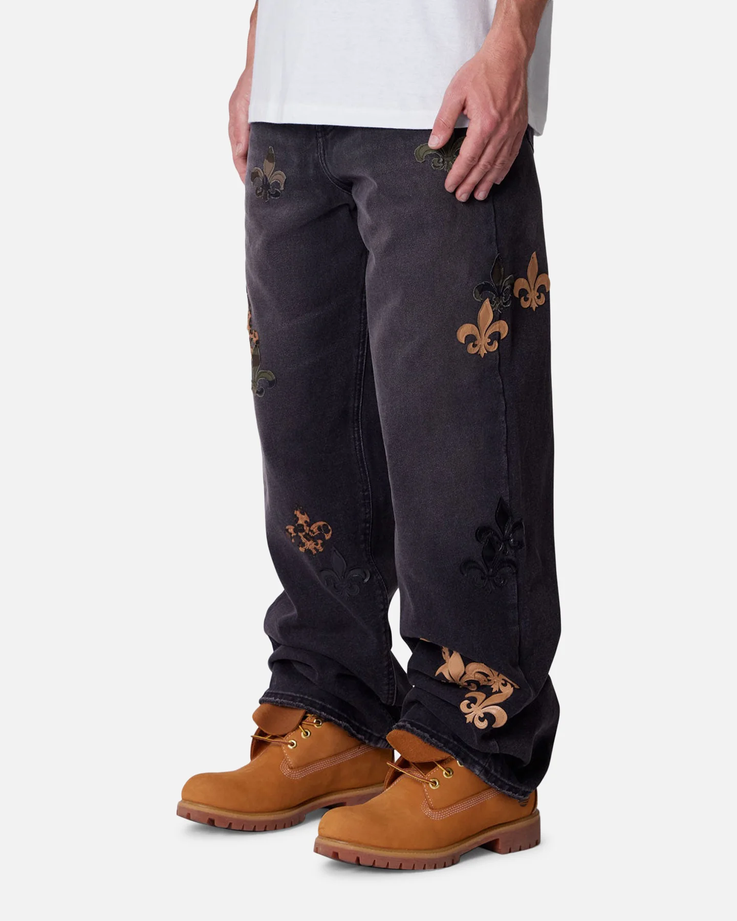 MNML Baggy Fleur Denim Jeans Black - Image 2