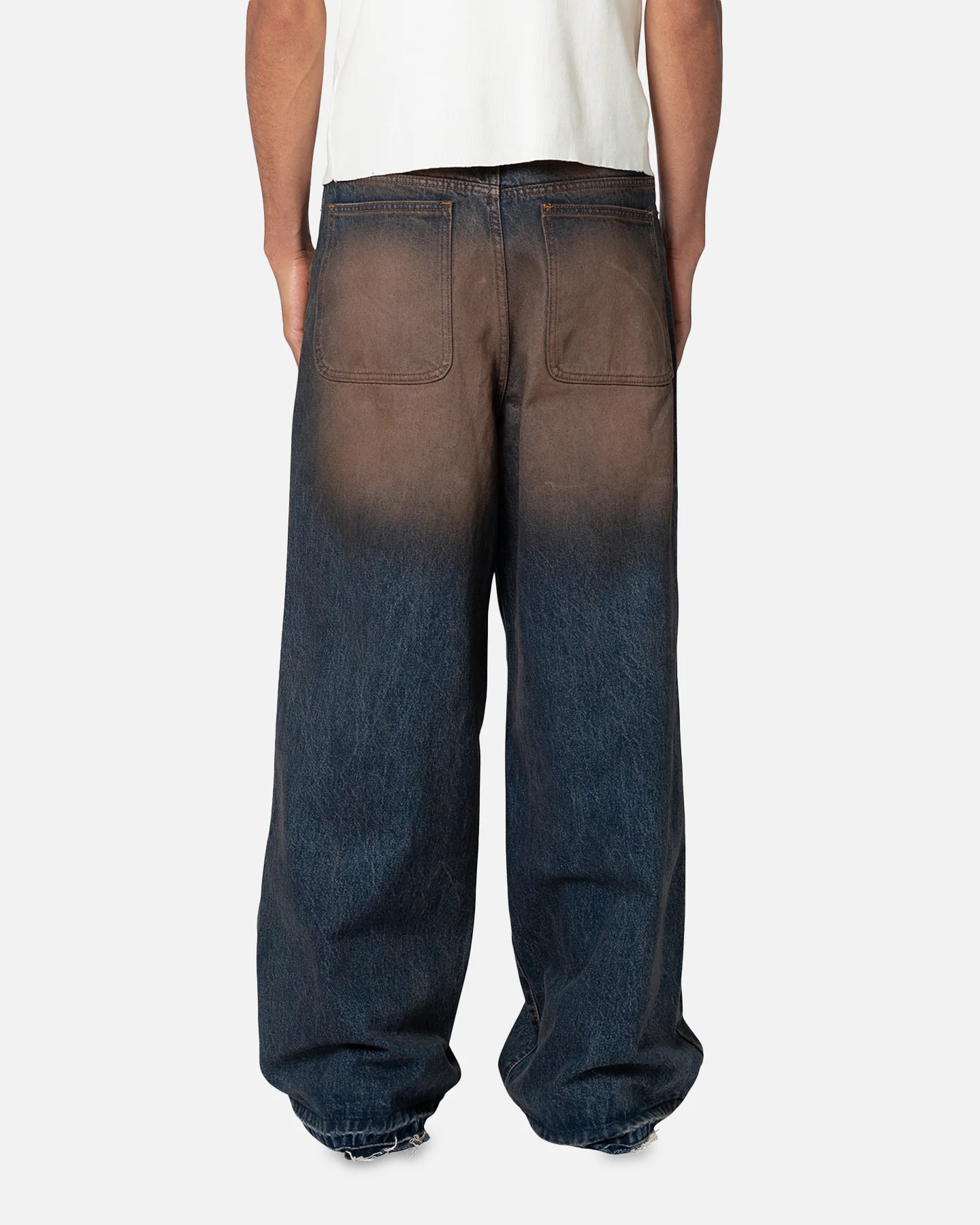 MNML Baggy Skater Denim Jeans Rust - Image 4