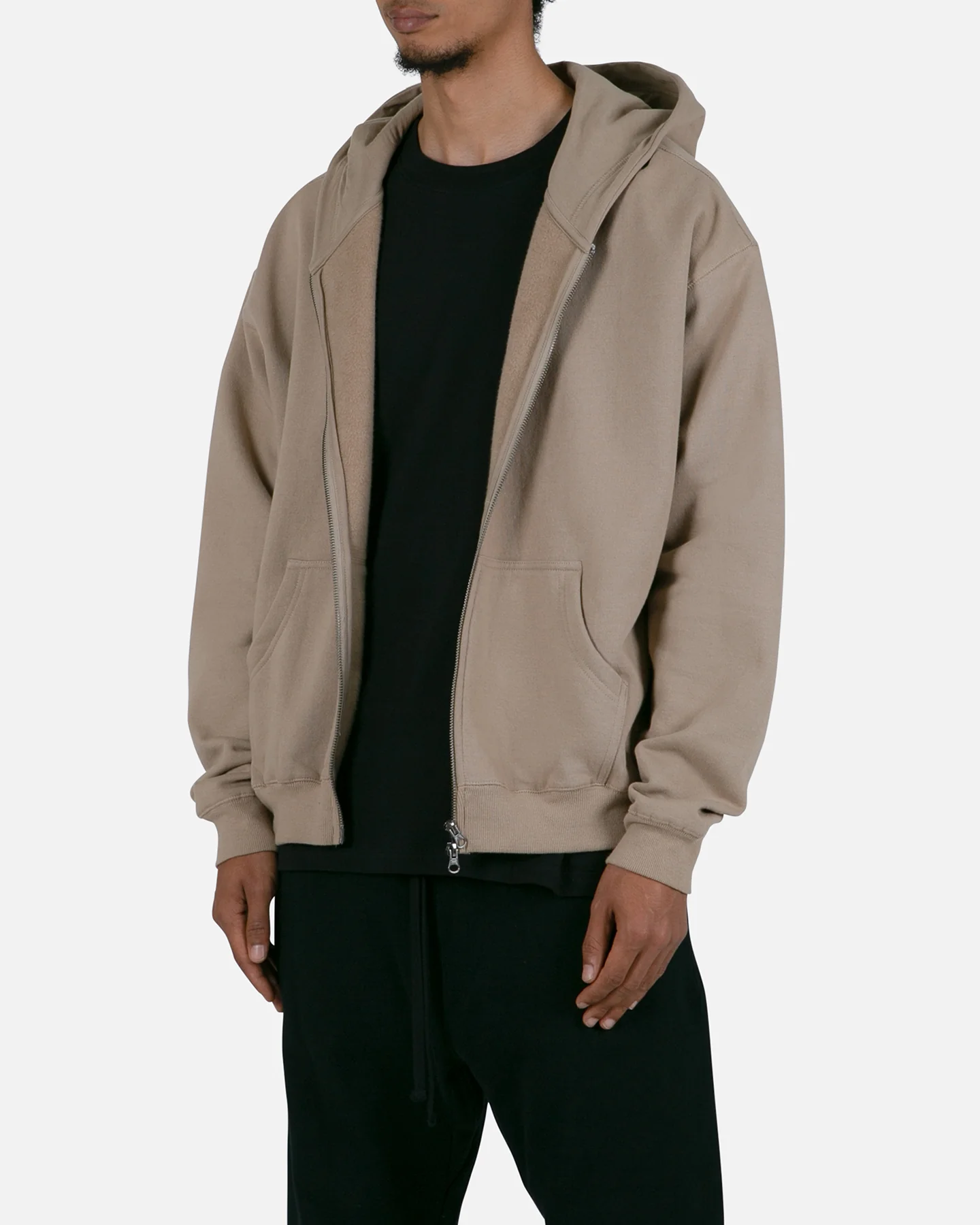 MNML Basic Zip Up Hoodie Earth - Image 2