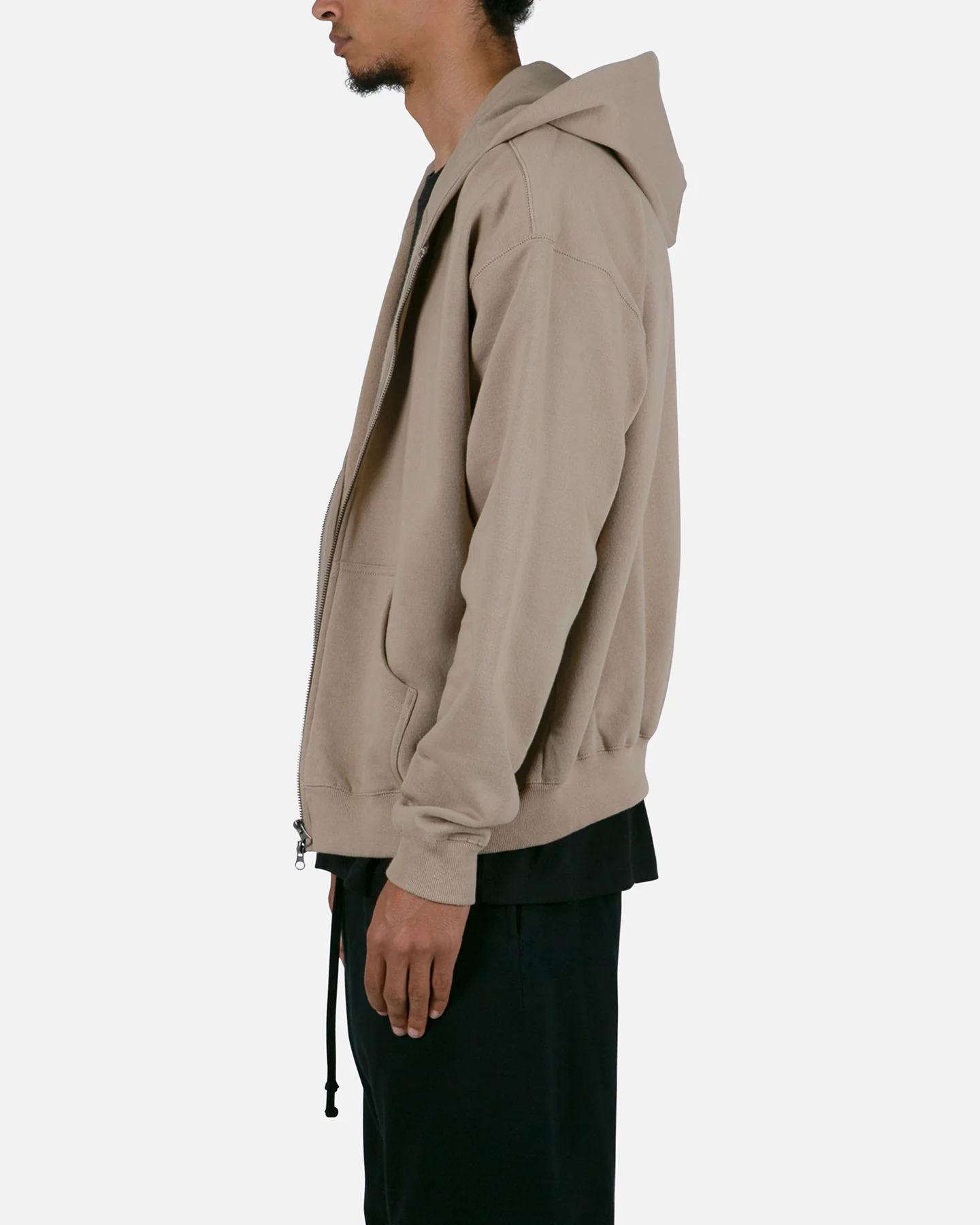 MNML Basic Zip Up Hoodie Earth - Image 3