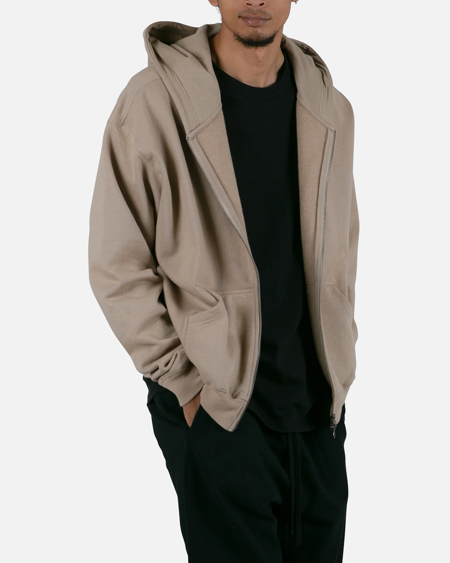 MNML Basic Zip Up Hoodie Earth - Image 5