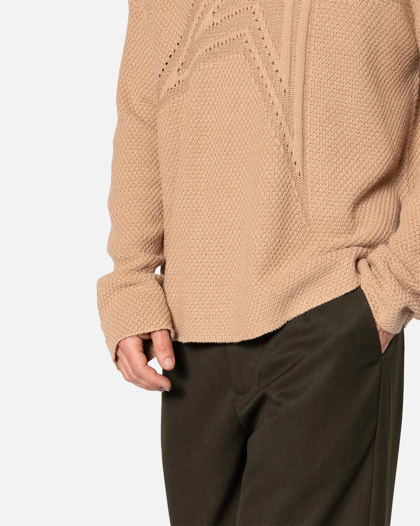 MNML Boat Neck Star Sweater Tan - Image 6