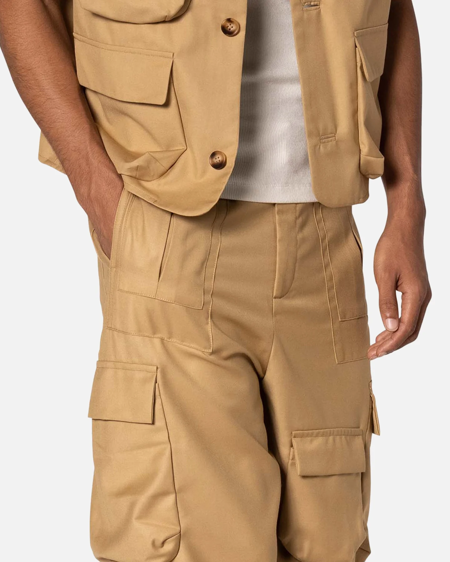 MNML Bounded Gabardine Pants Tan - Image 5