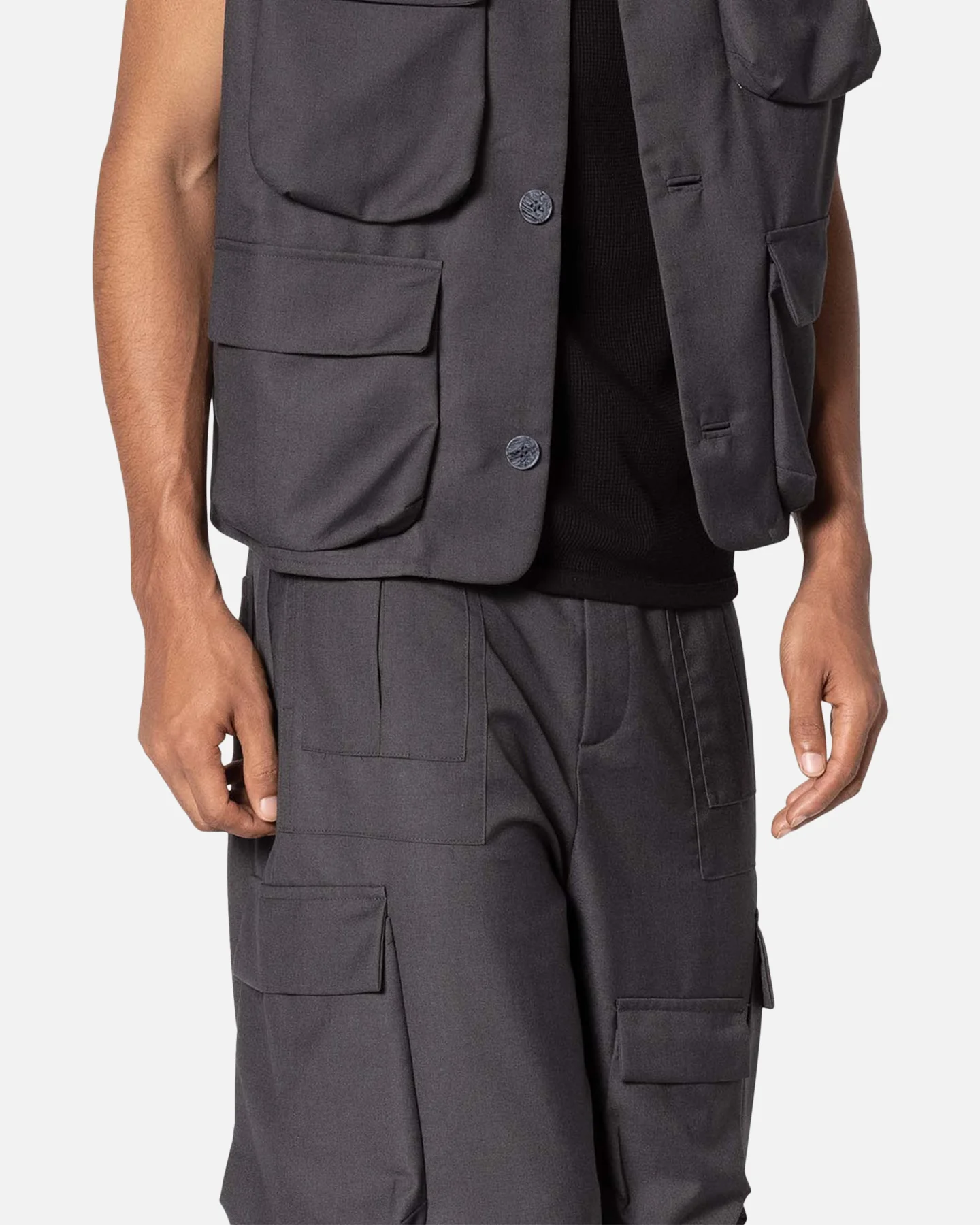 MNML Bounded Gabardine Vest Grey - Image 5