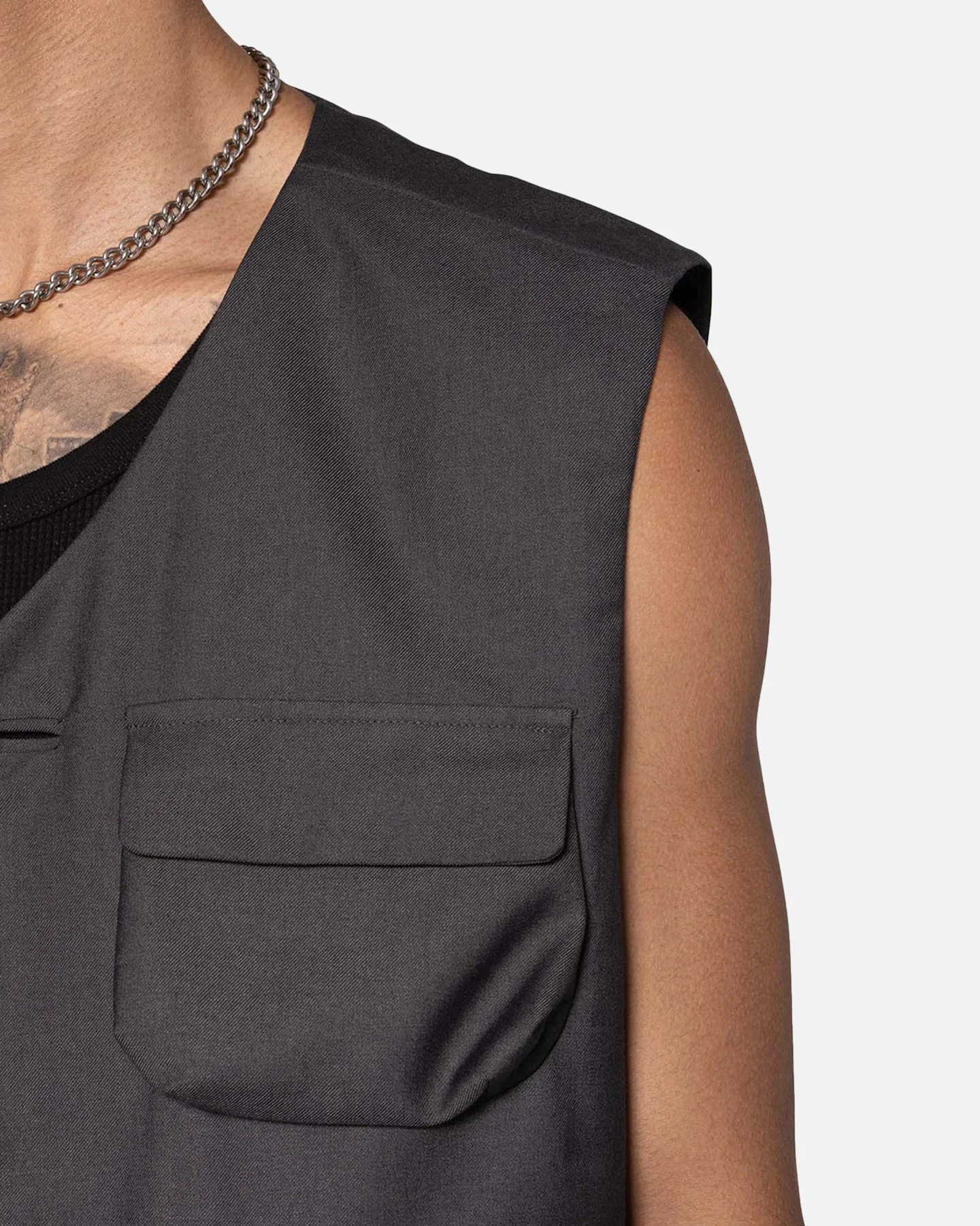 MNML Bounded Gabardine Vest Grey - Image 6
