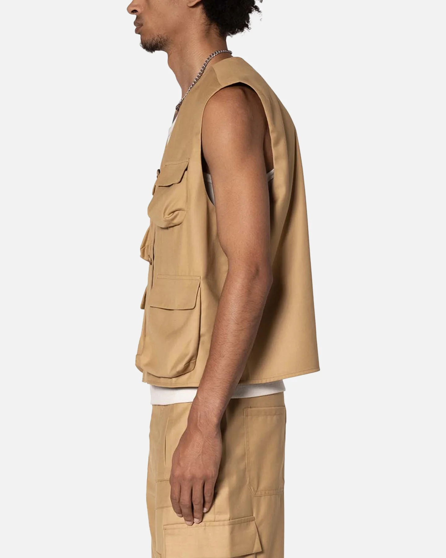 MNML Bounded Gabardine Vest Tan - Image 3