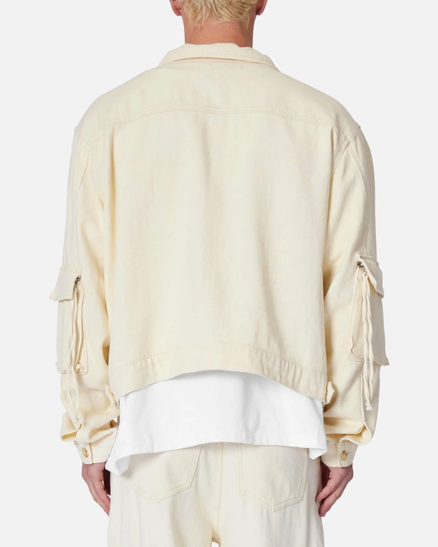MNML Brushed Twill Cargo Jacket Khaki - Image 4