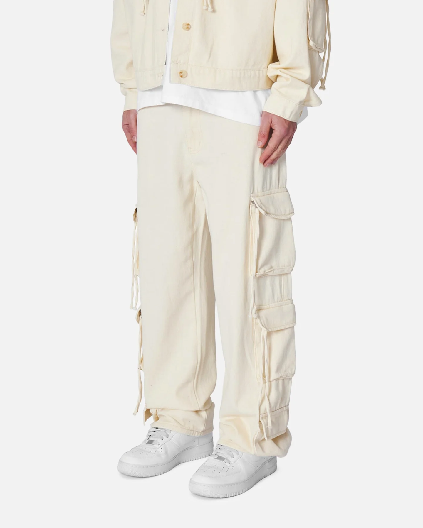MNML Brushed Twill Cargo Pants Khaki - Image 2
