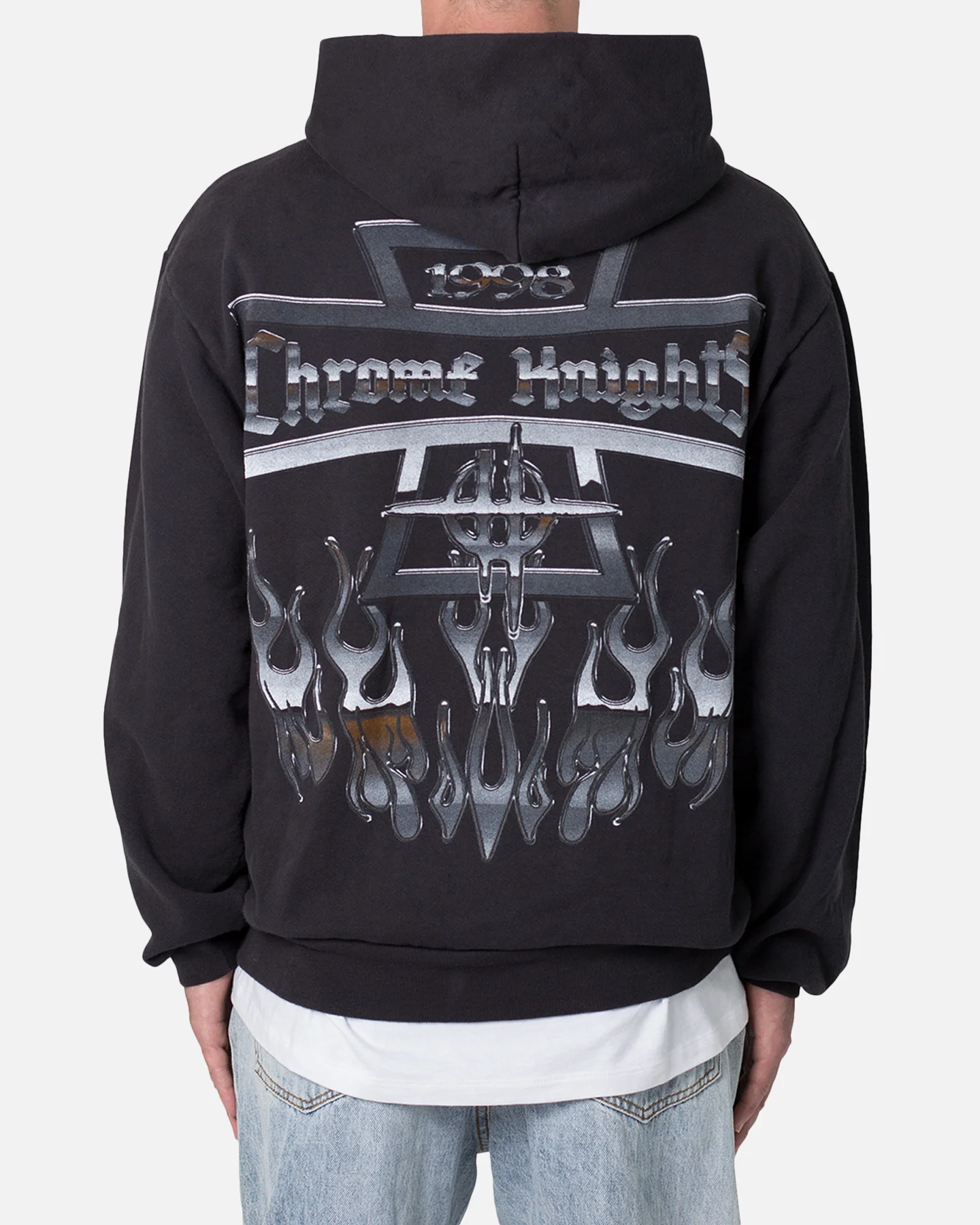 MNML Chrome Knights Hoodie Off Black - Image 4