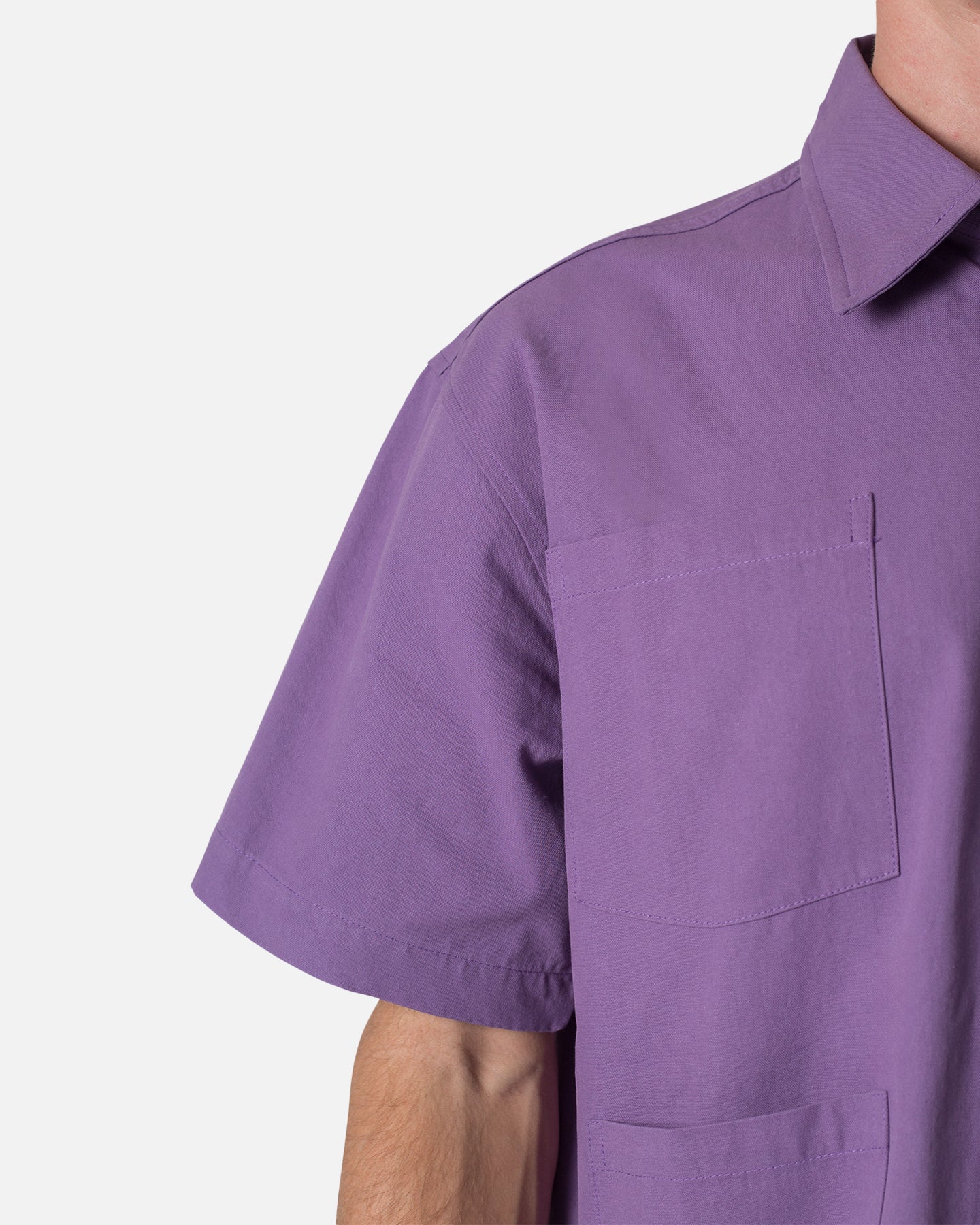 MNML Collared Button Up Shirt Purple - Image 5