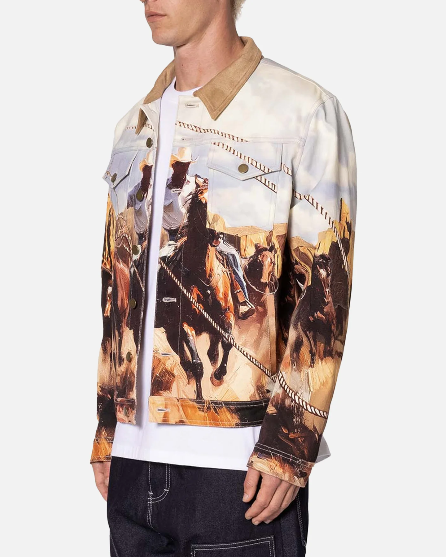 MNML Cowboy Print Trucker Jacket Multi - Image 2