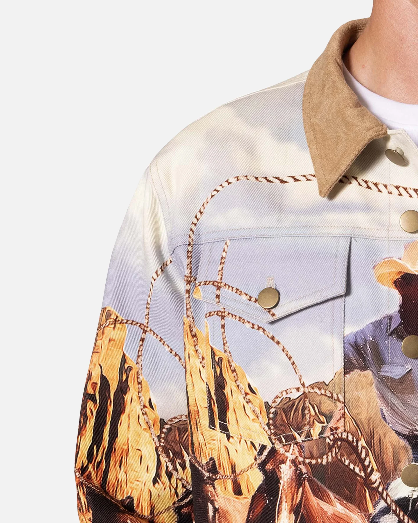 MNML Cowboy Print Trucker Jacket Multi - Image 5