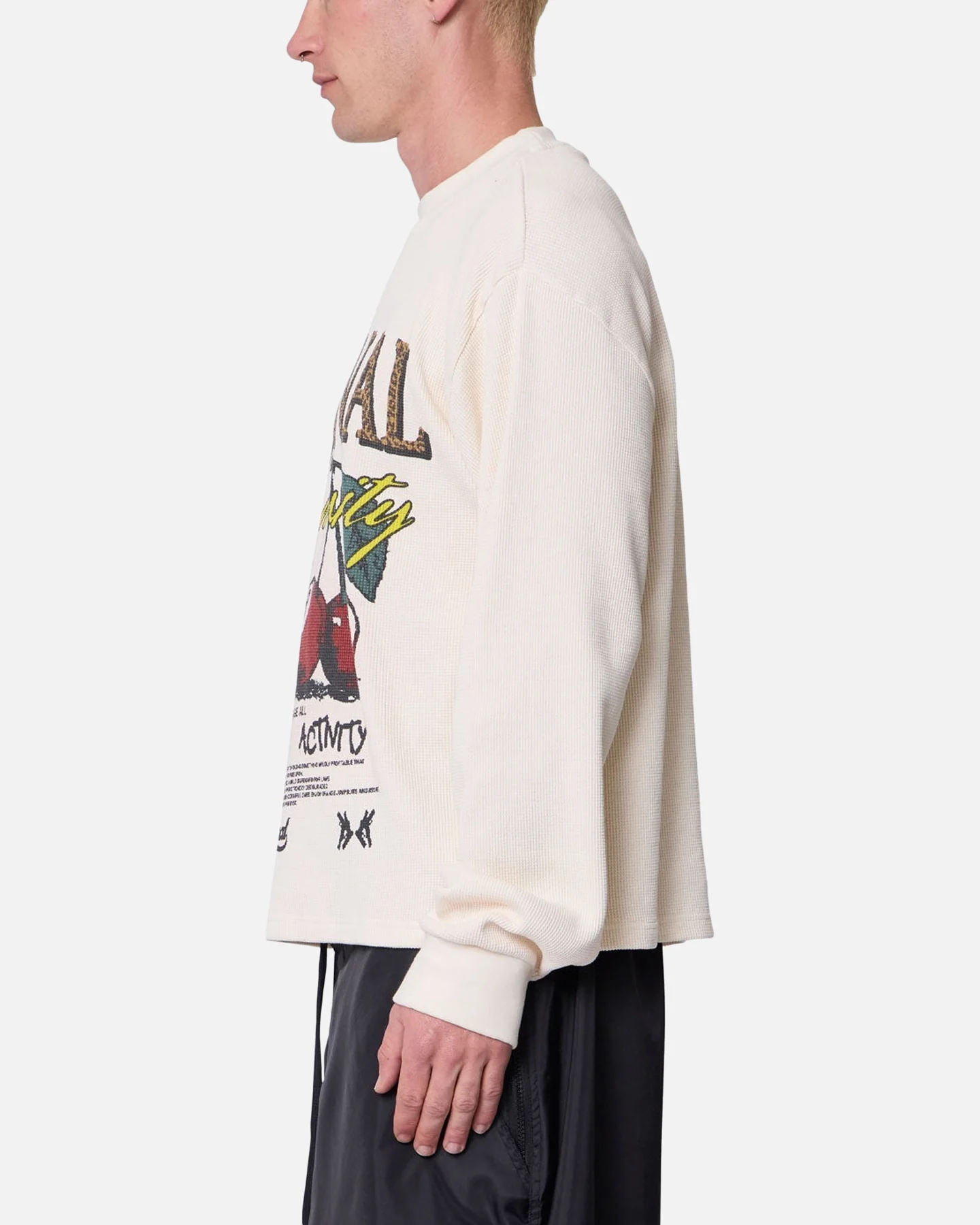 MNML Criminal Long Sleeve Thermal Shirt White - Image 5