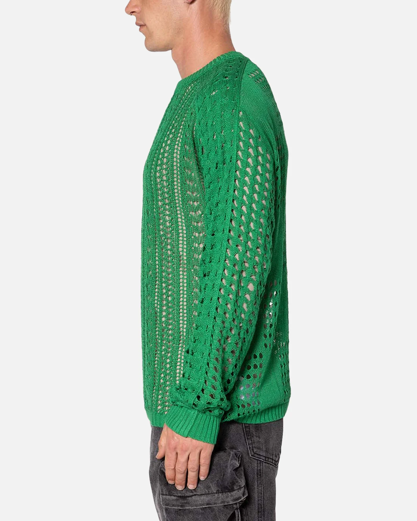 MNML Crochet Knit Sweater Green - Image 3