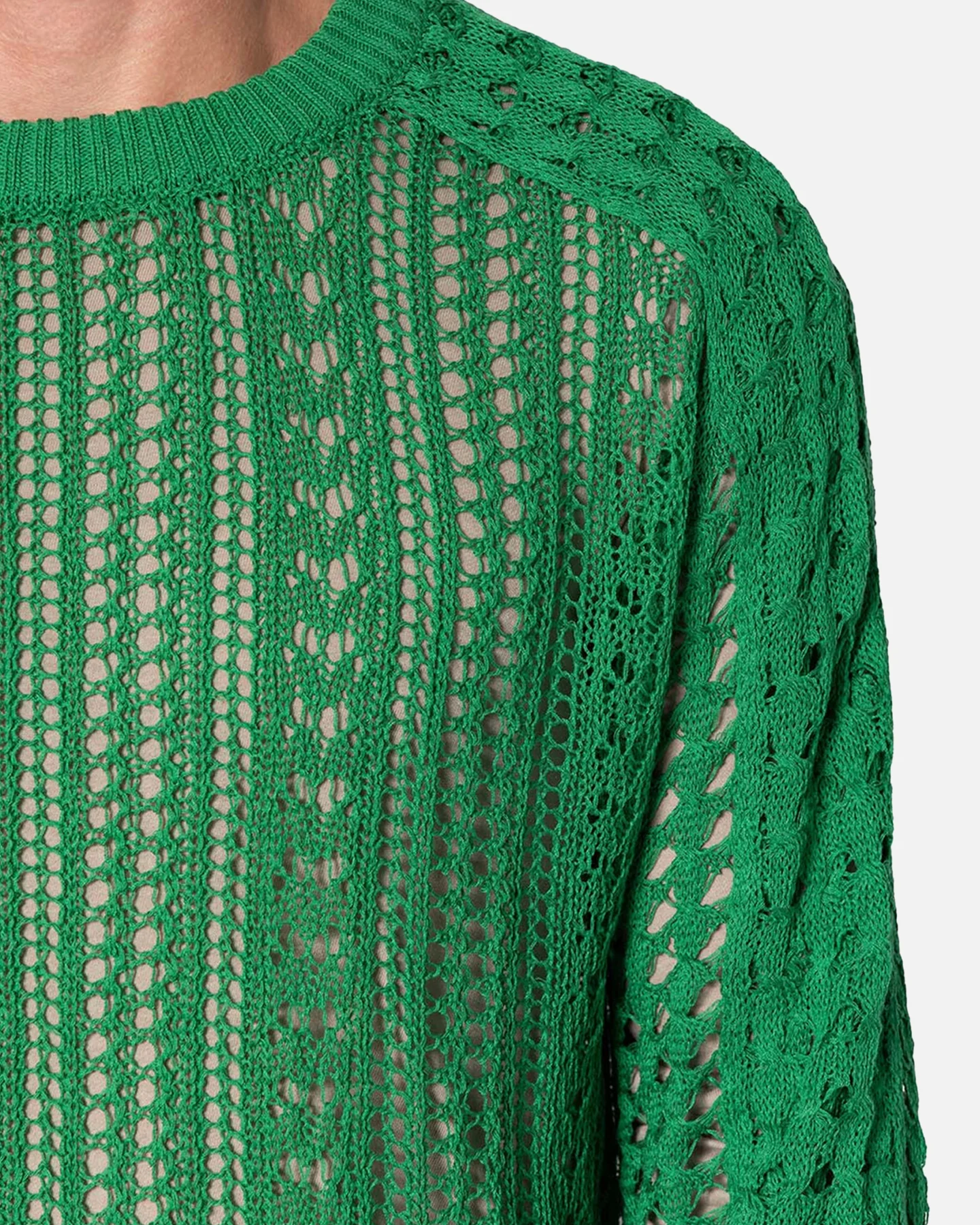 MNML Crochet Knit Sweater Green - Image 5