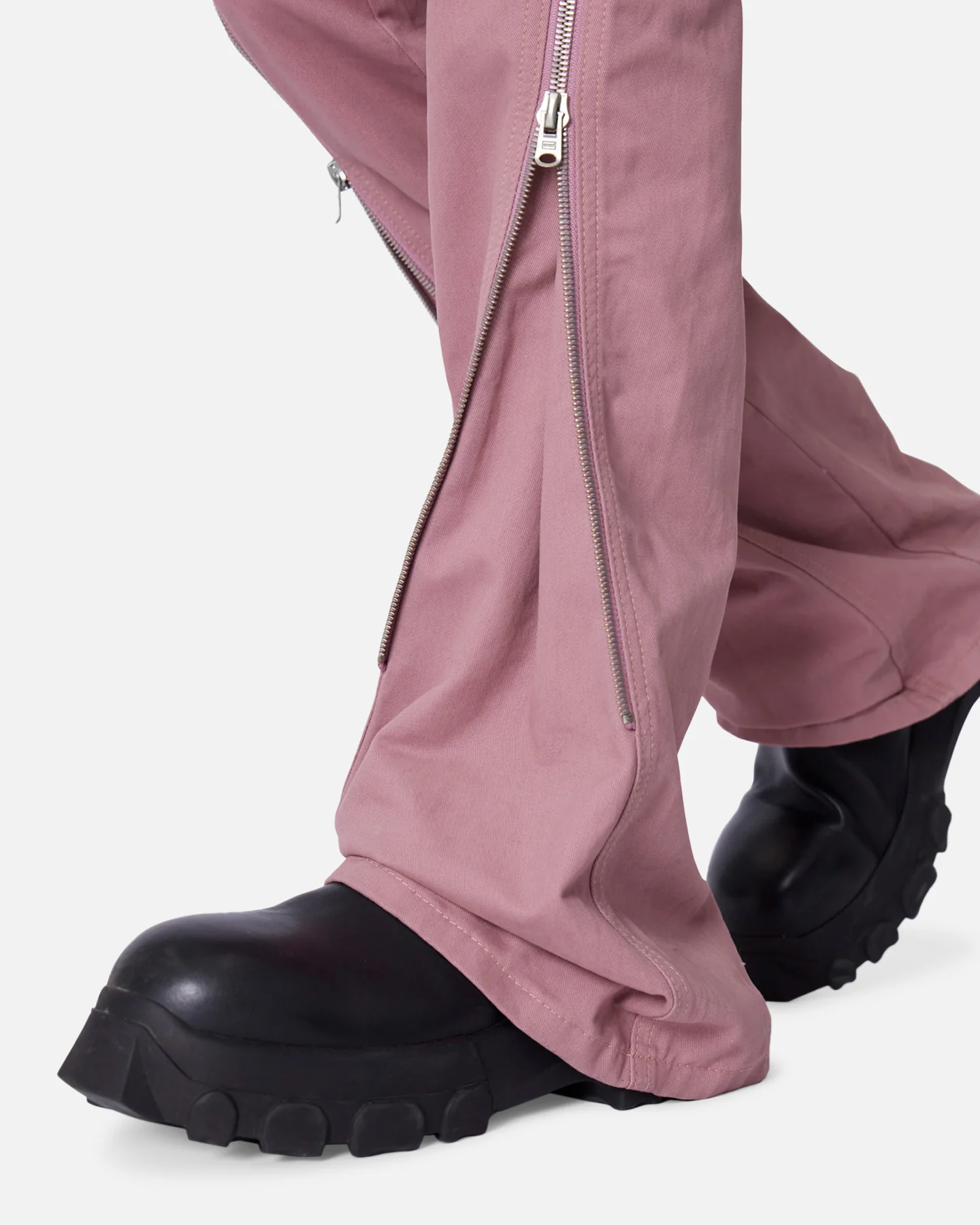 MNML D519 Zipper Flare Denim Jeans Pink - Image 5