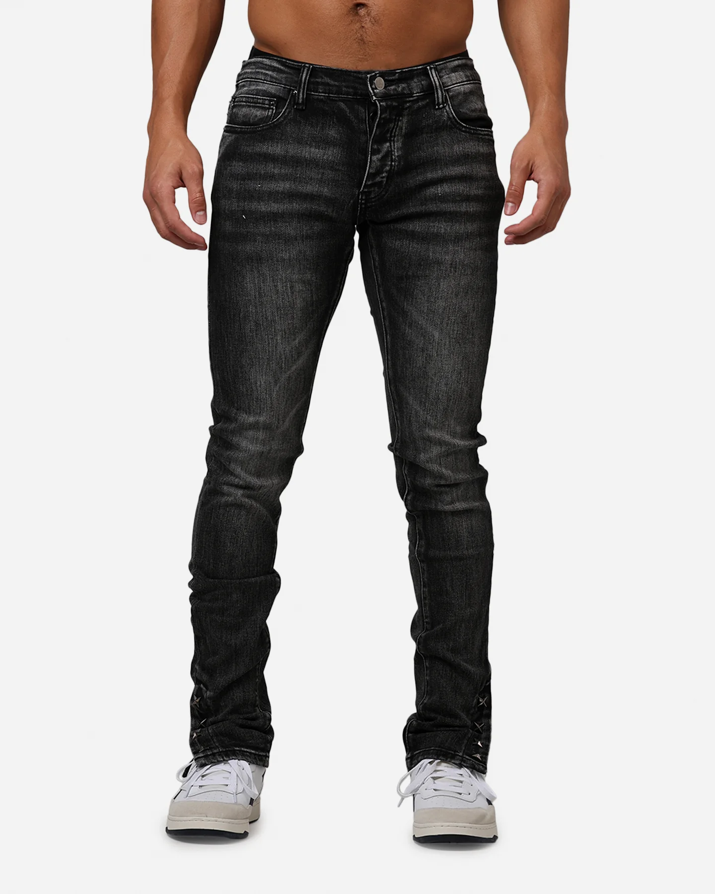 MNML D588 Straight Denim Jeans Washed Black - Image 6