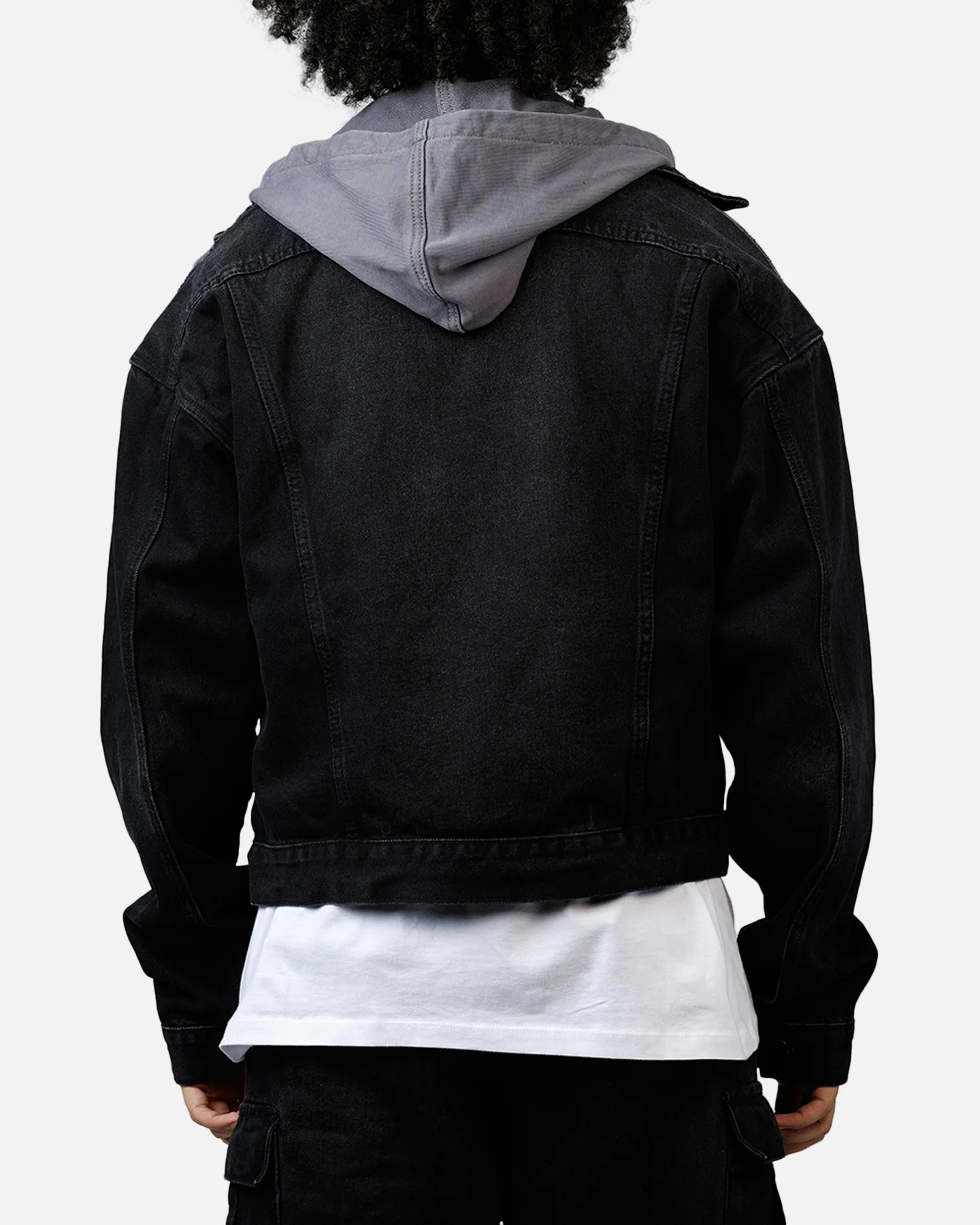 MNML Denim Dissolved Trucker Jacket Black/Grey - Image 2