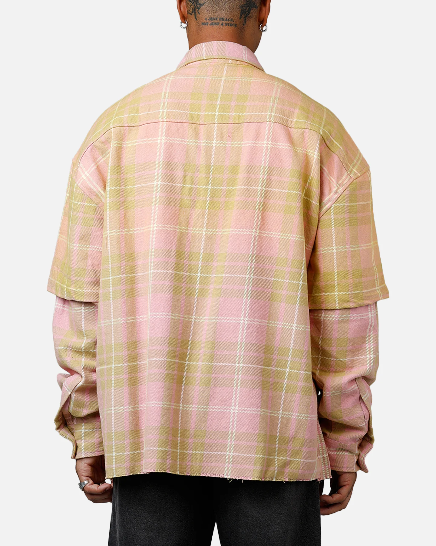 MNML Dip Fade Flannel Shirt Pink - Image 2