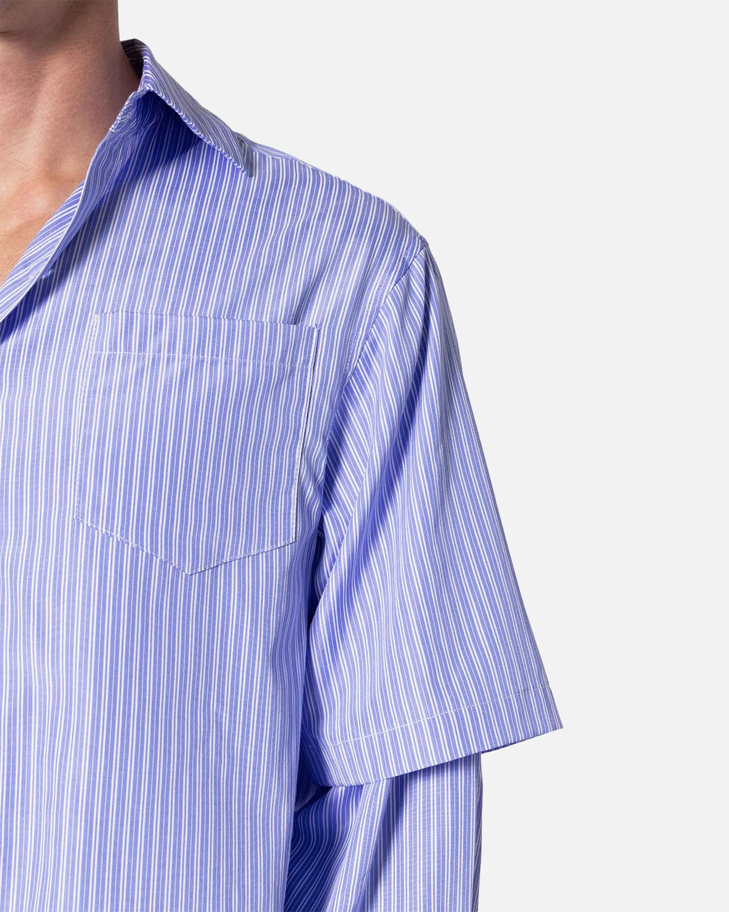 MNML Double Layer Pinstripe Shirt Blue - Image 6