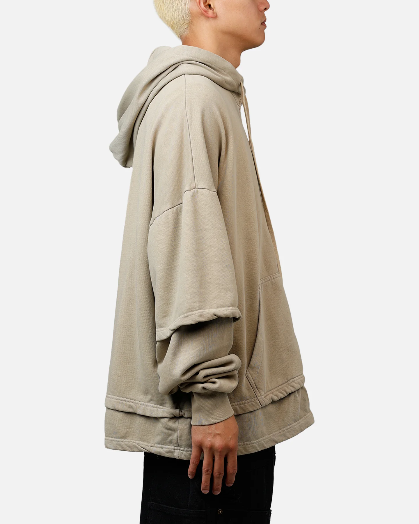 MNML Double Layer Zipper Sweater Washed Earth - Image 4