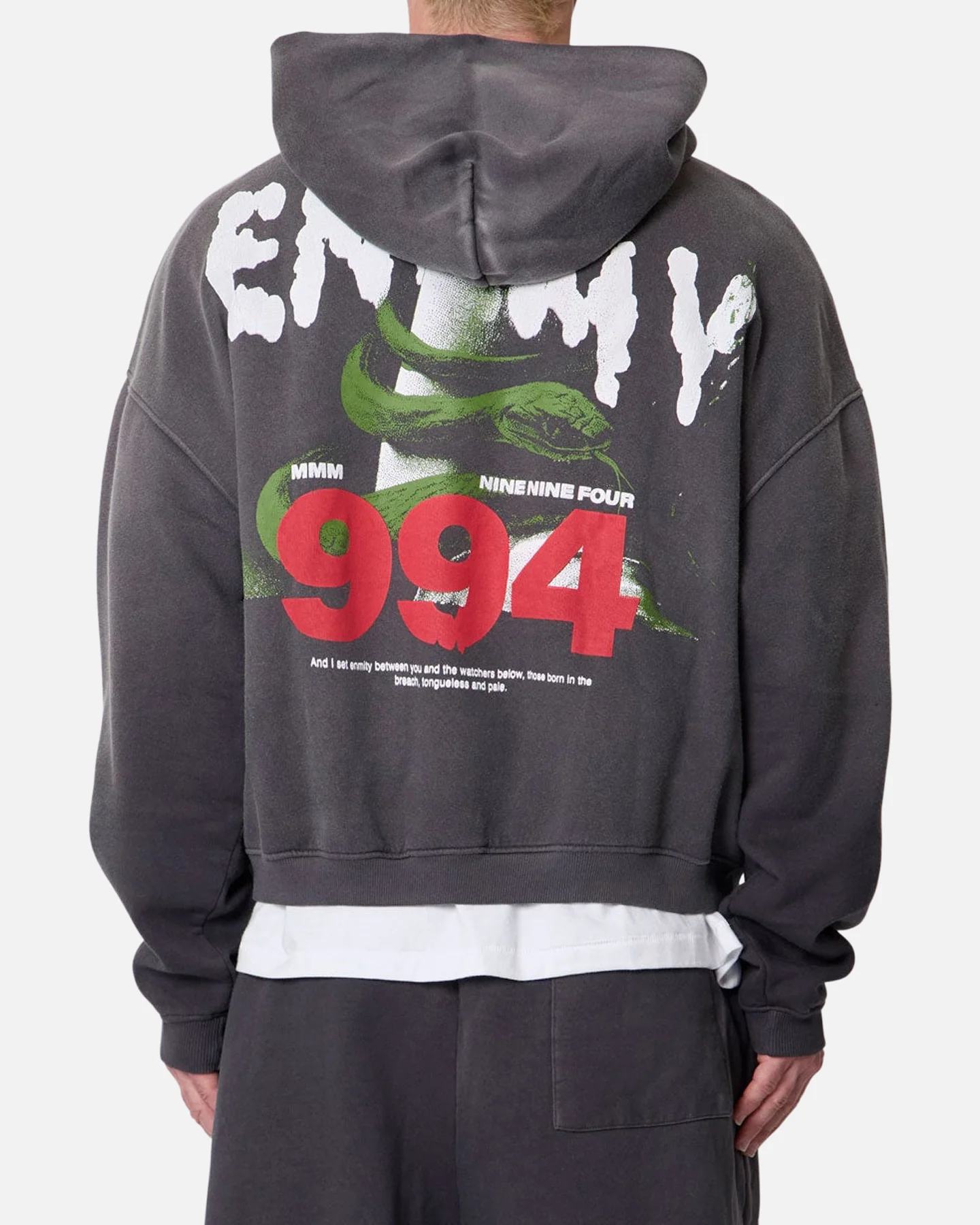 MNML Enemy Hoodie Washed Black - Image 2