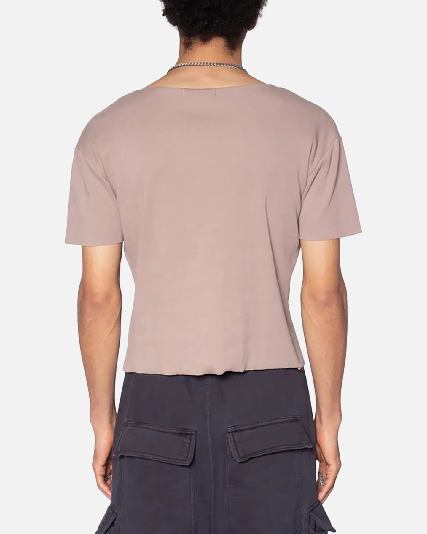 MNML Fitted Ribbed T-Shirt Mauve - Image 4