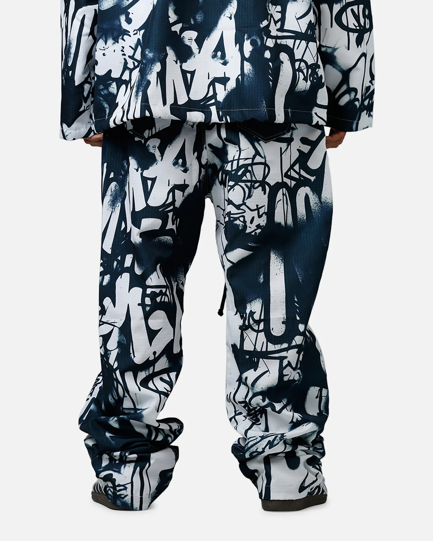 MNML Graffiti Coach Pants Black/White - Image 5