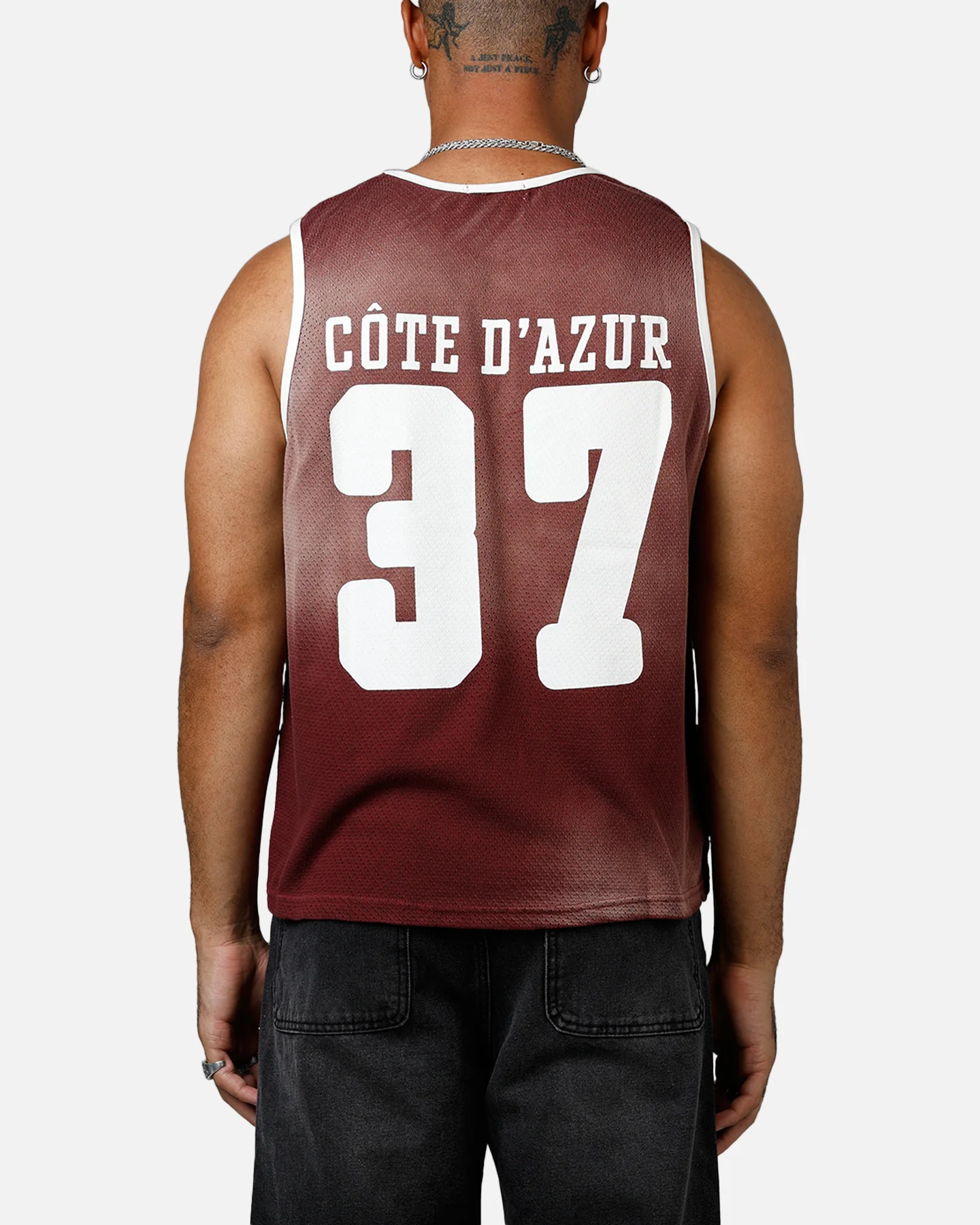 MNML Jersey Pinnie Tank Burgundy - Image 2