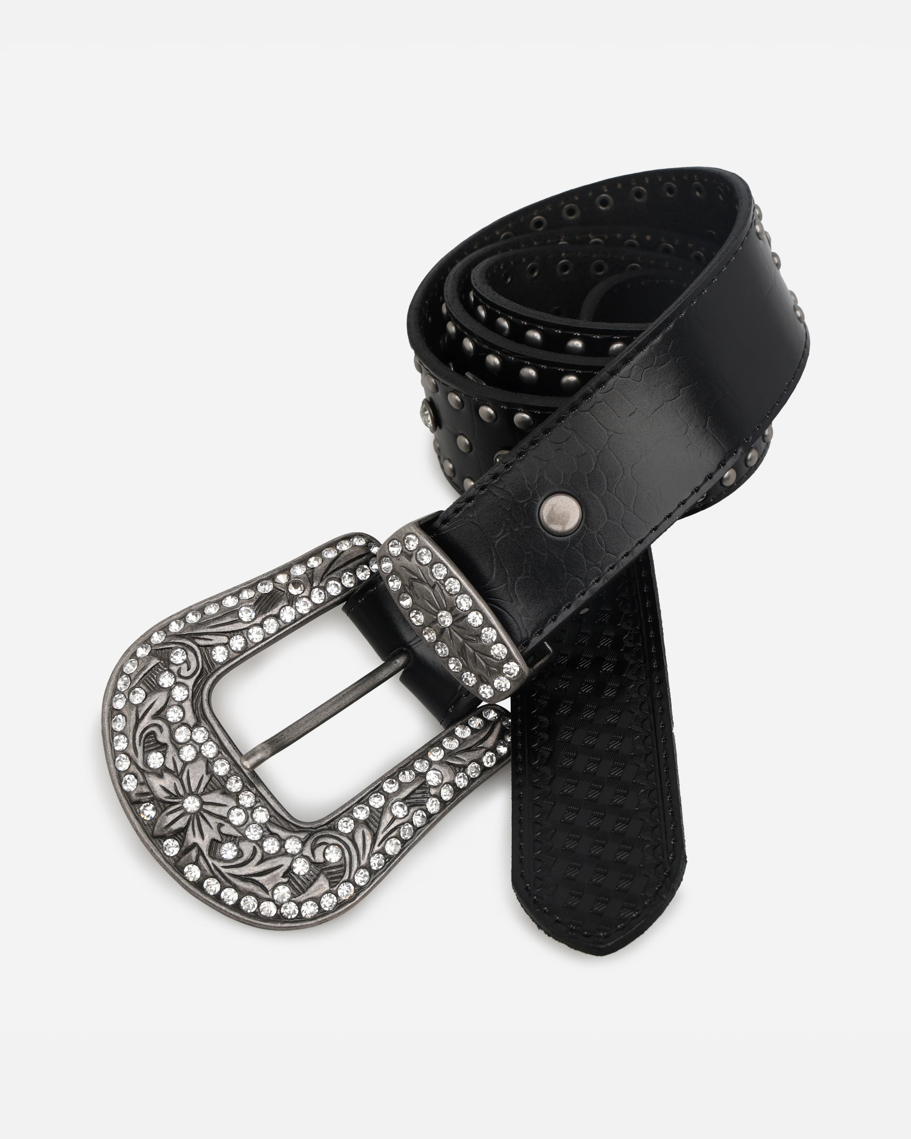 MNML Metal Cross Studded Belt Black - Image 2