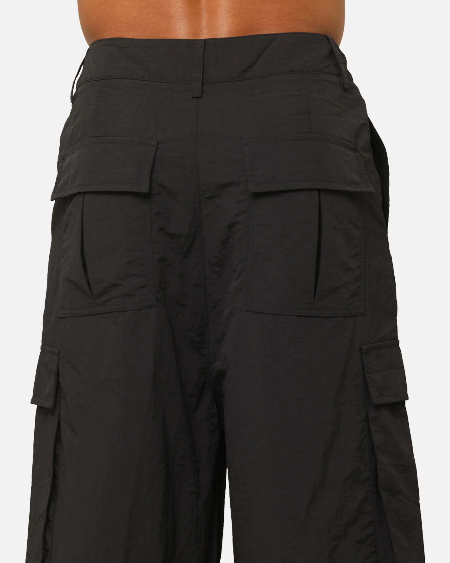 MNML Nylon Rave Cargo Pants Black - Image 8