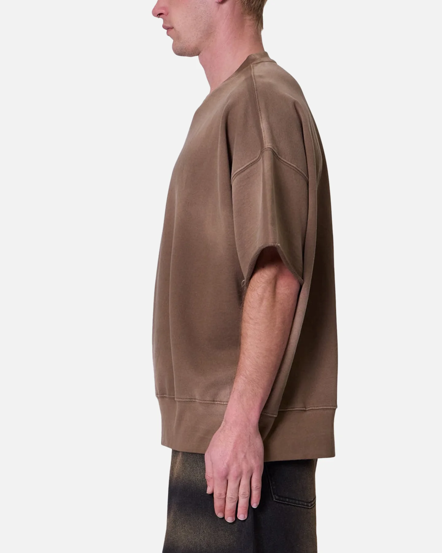 MNML Oversized Crewneck T-Shirt Tan - Image 4