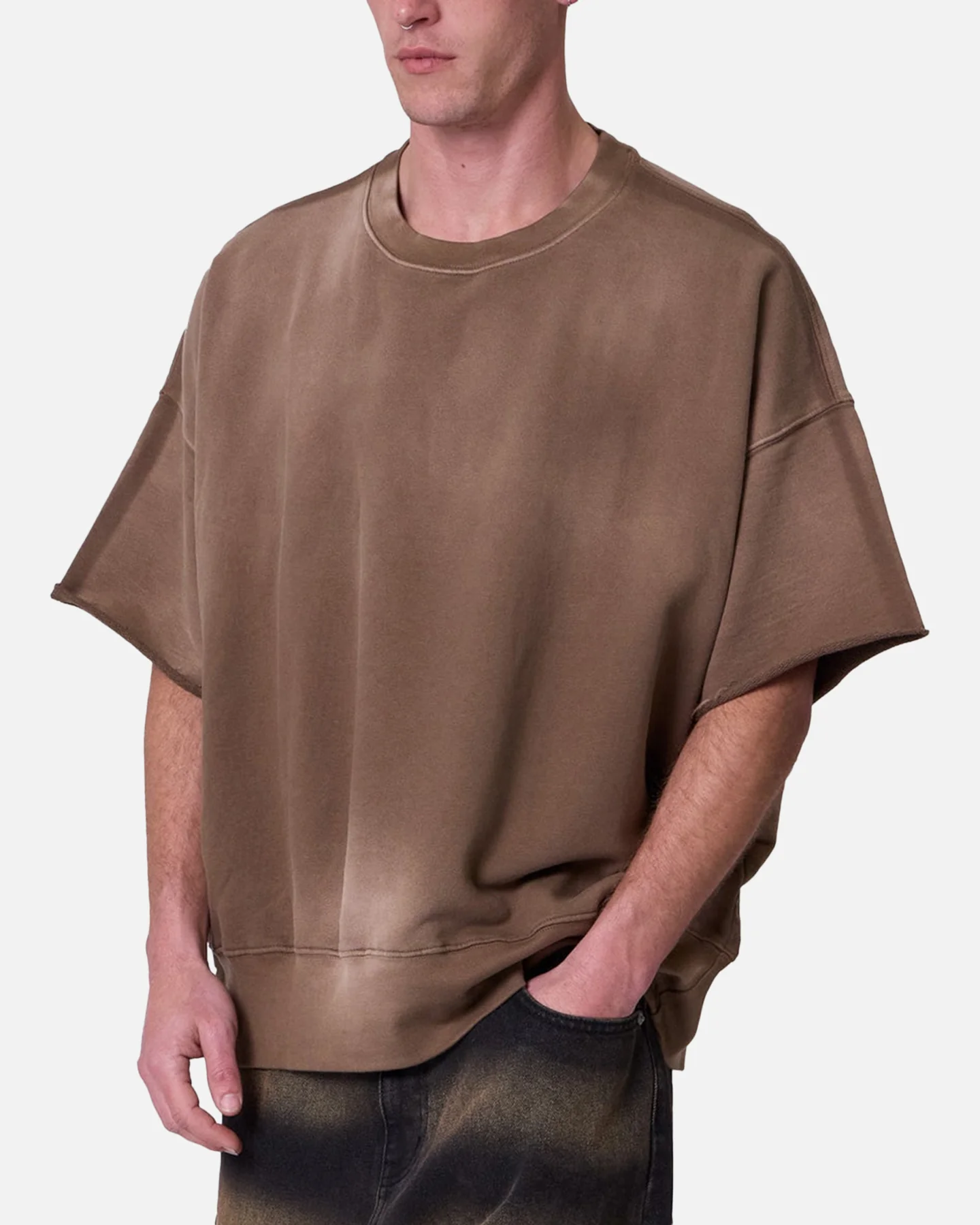 MNML Oversized Crewneck T-Shirt Tan - Image 6