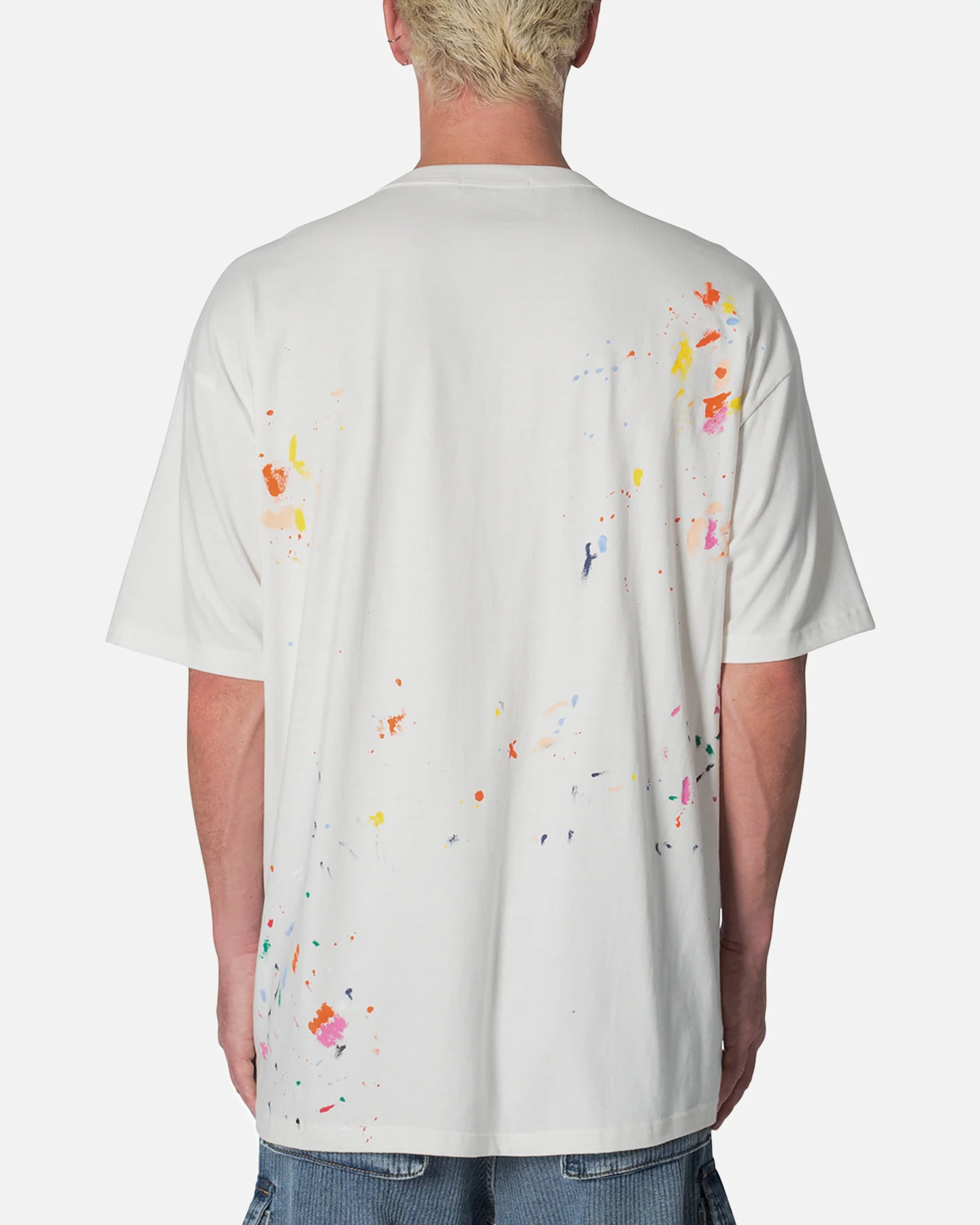 MNML Paint Splatter T-Shirt Off White - Image 4