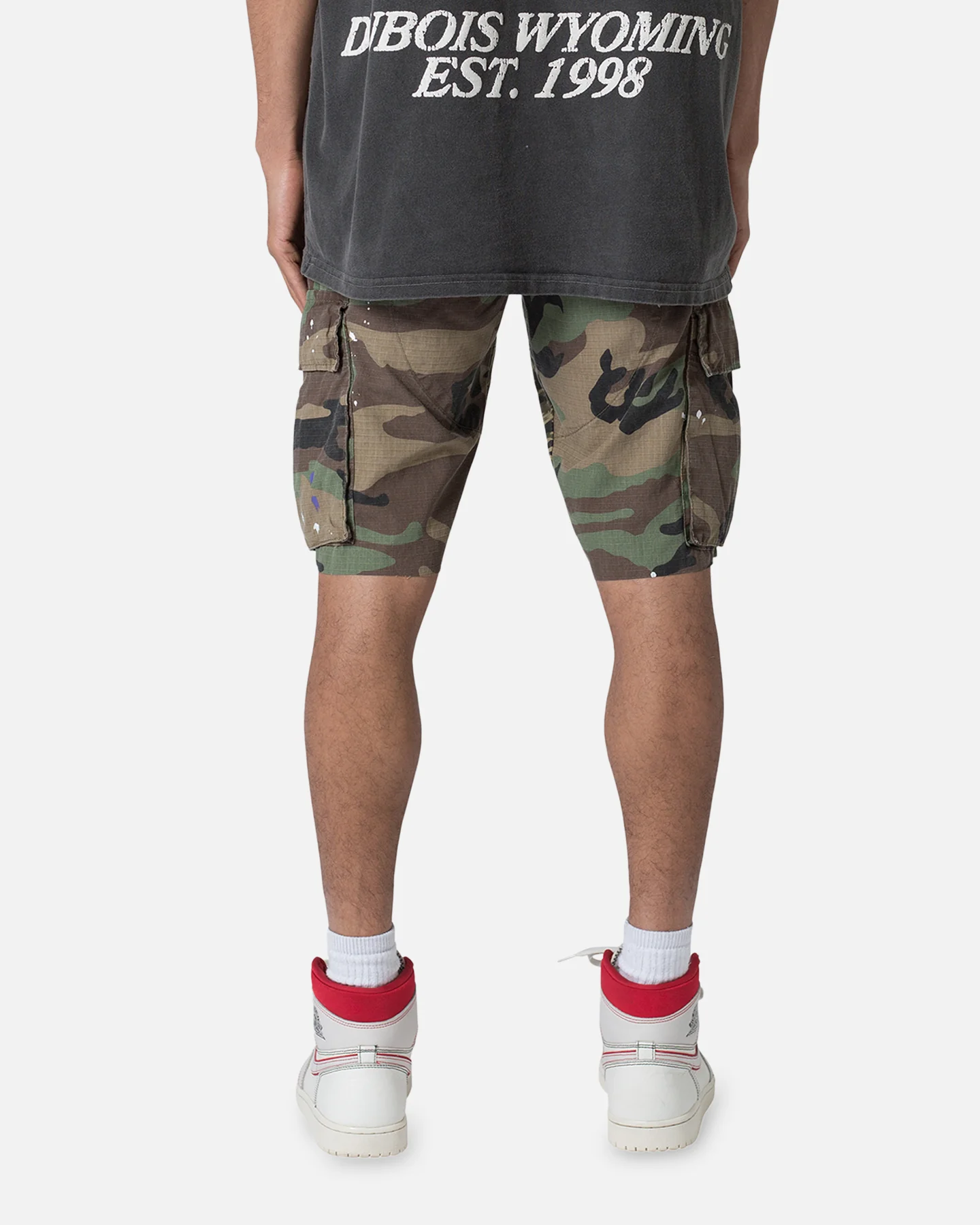 MNML Panelled Cargo Shorts Camo - Image 4