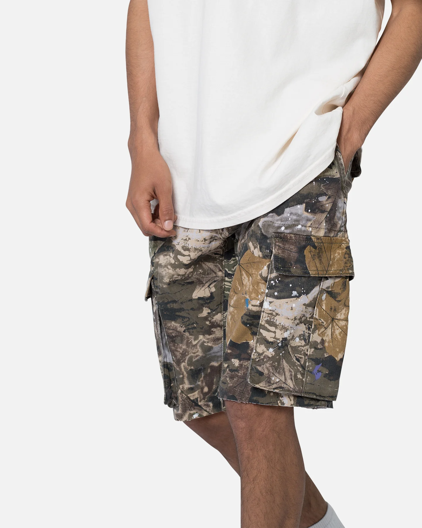 MNML Panelled Cargo Shorts Hunter Camo - Image 5
