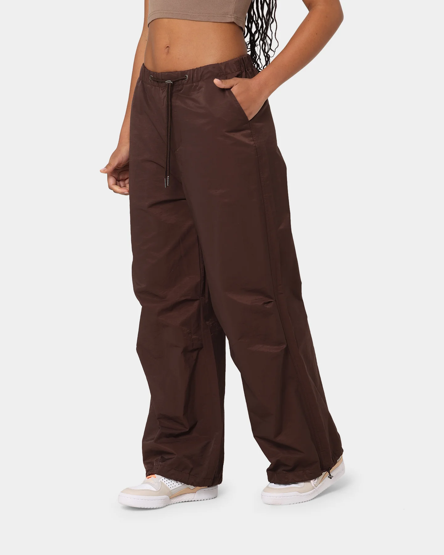 MNML Women's Parachute Pants Brown - Image 7