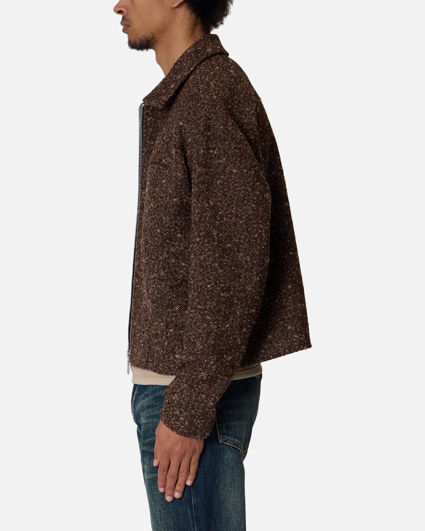 MNML Pea Pocket Wool Jacket Brown - Image 3