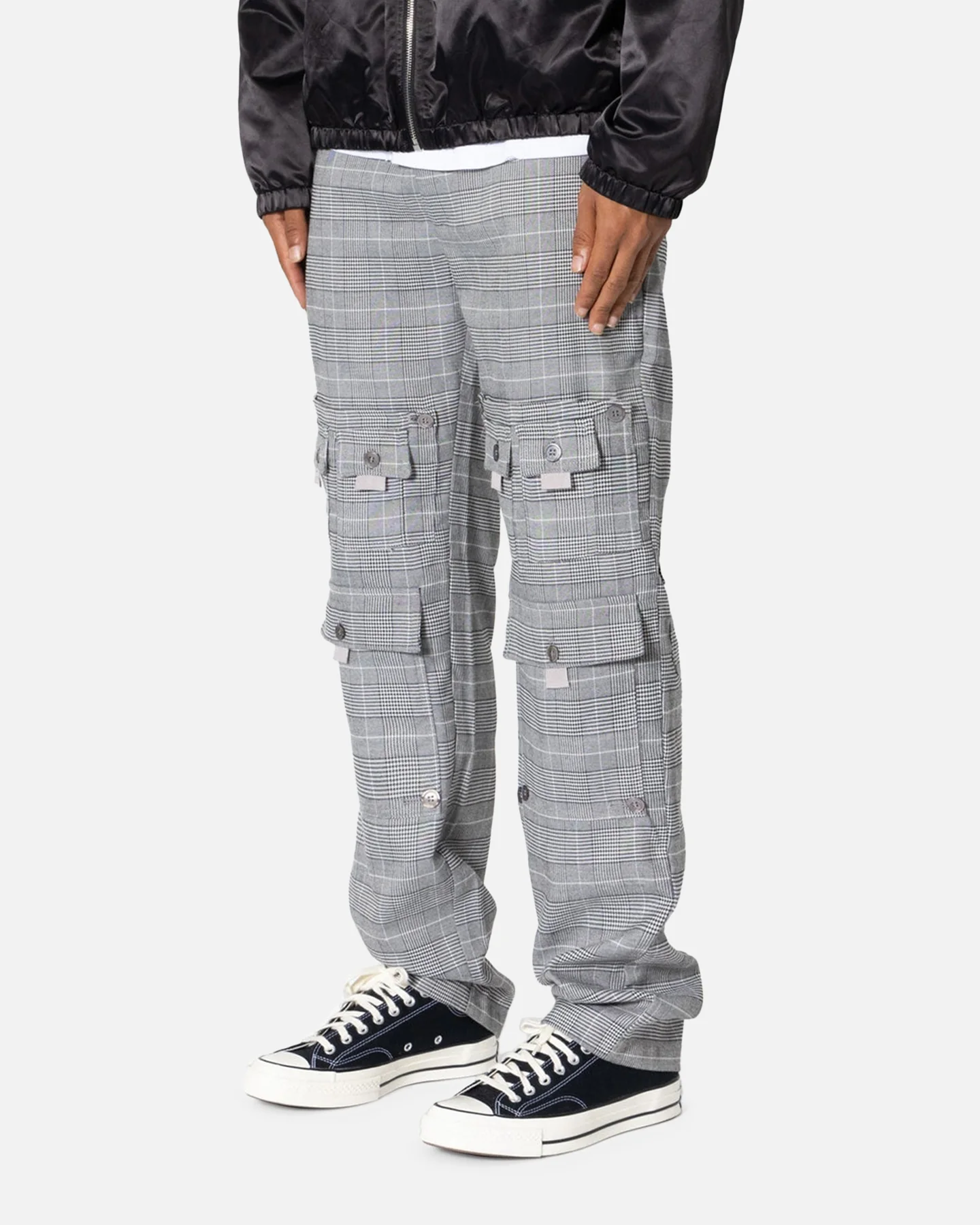 MNML Plaid All Over Pocket Pants Grey - Image 2