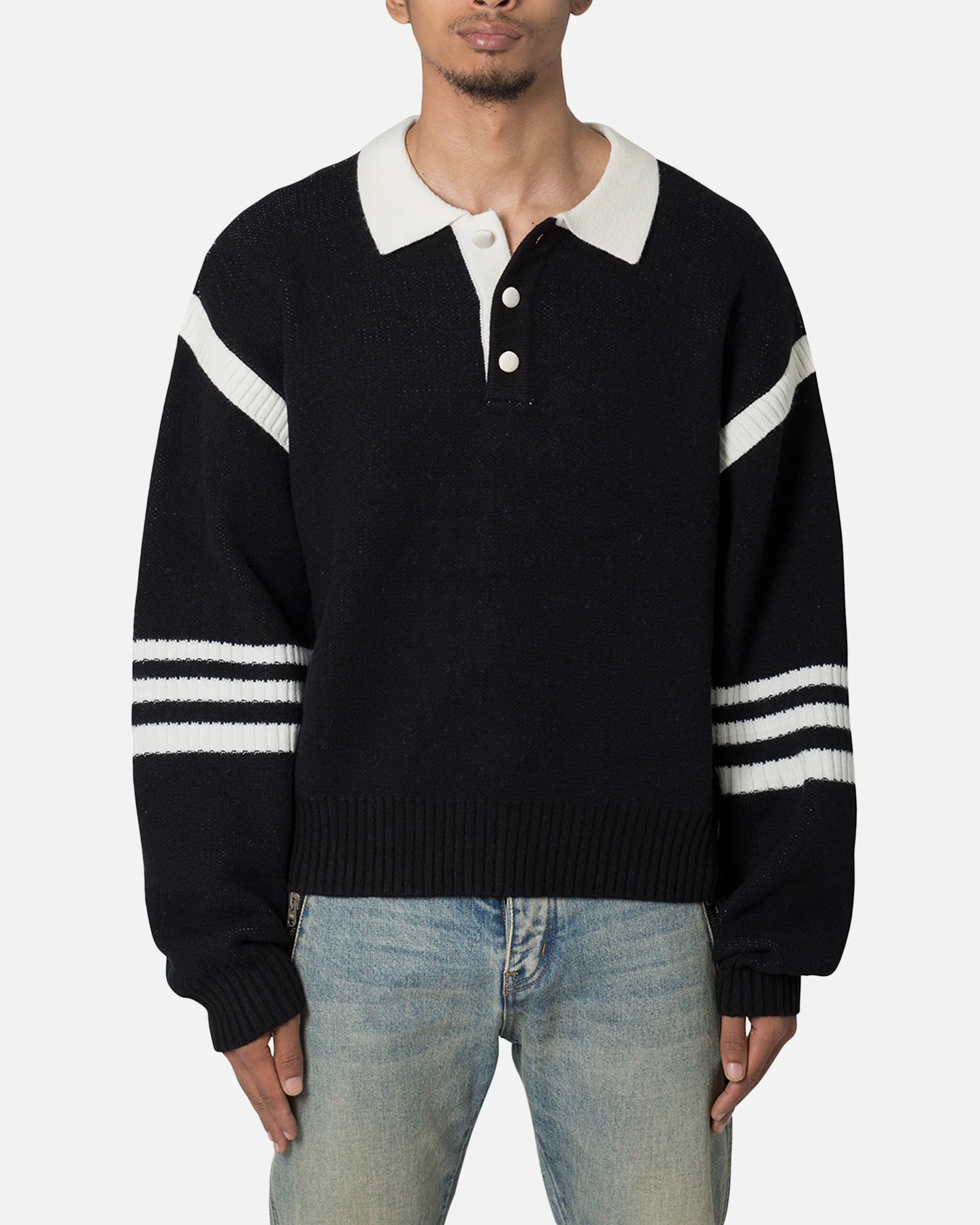 MNML Polo Knit Sweater Black/White