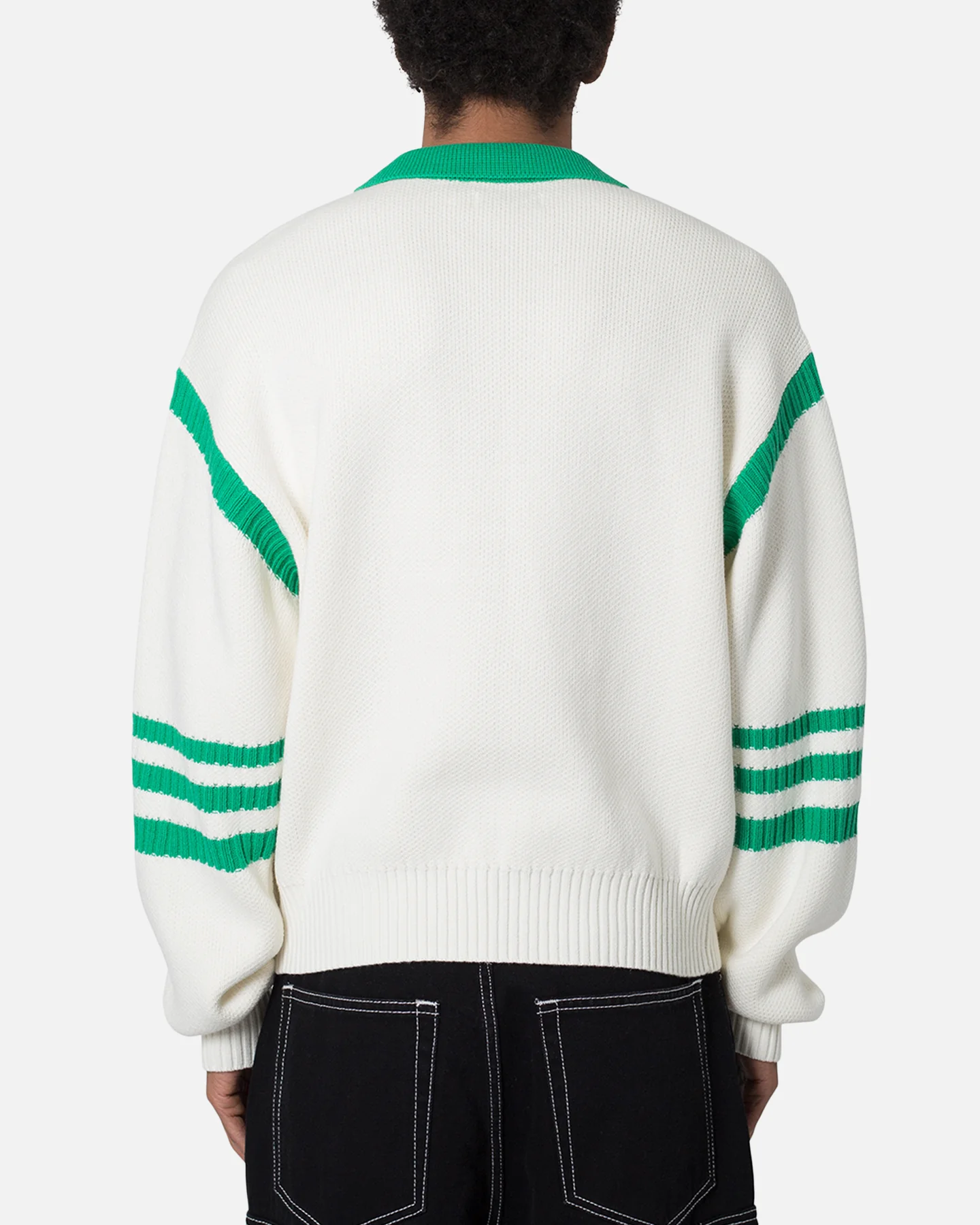 MNML Polo Knit Sweater Green/White - Image 4