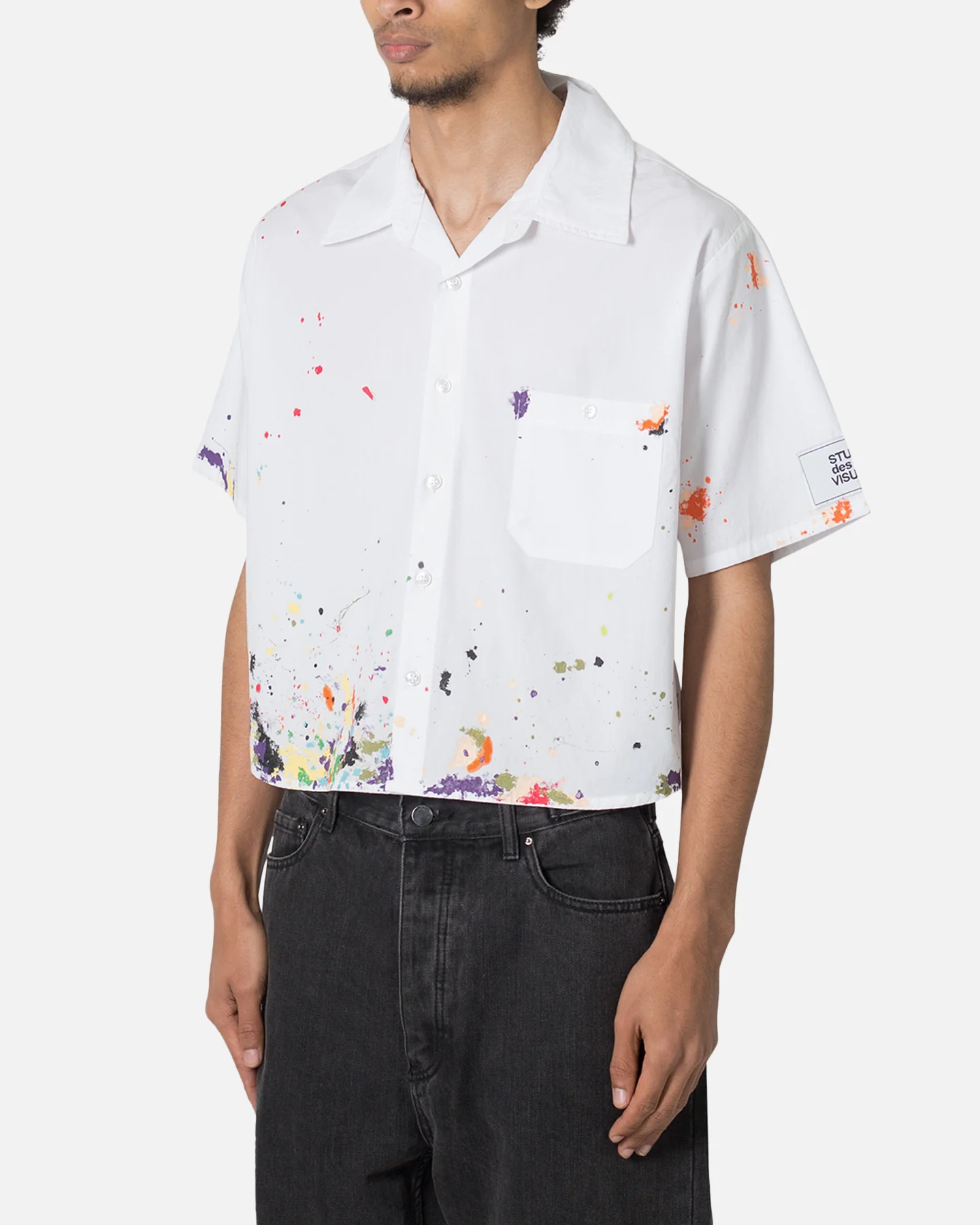 MNML Poplin Painter Short Sleeve Shirt White - Image 2