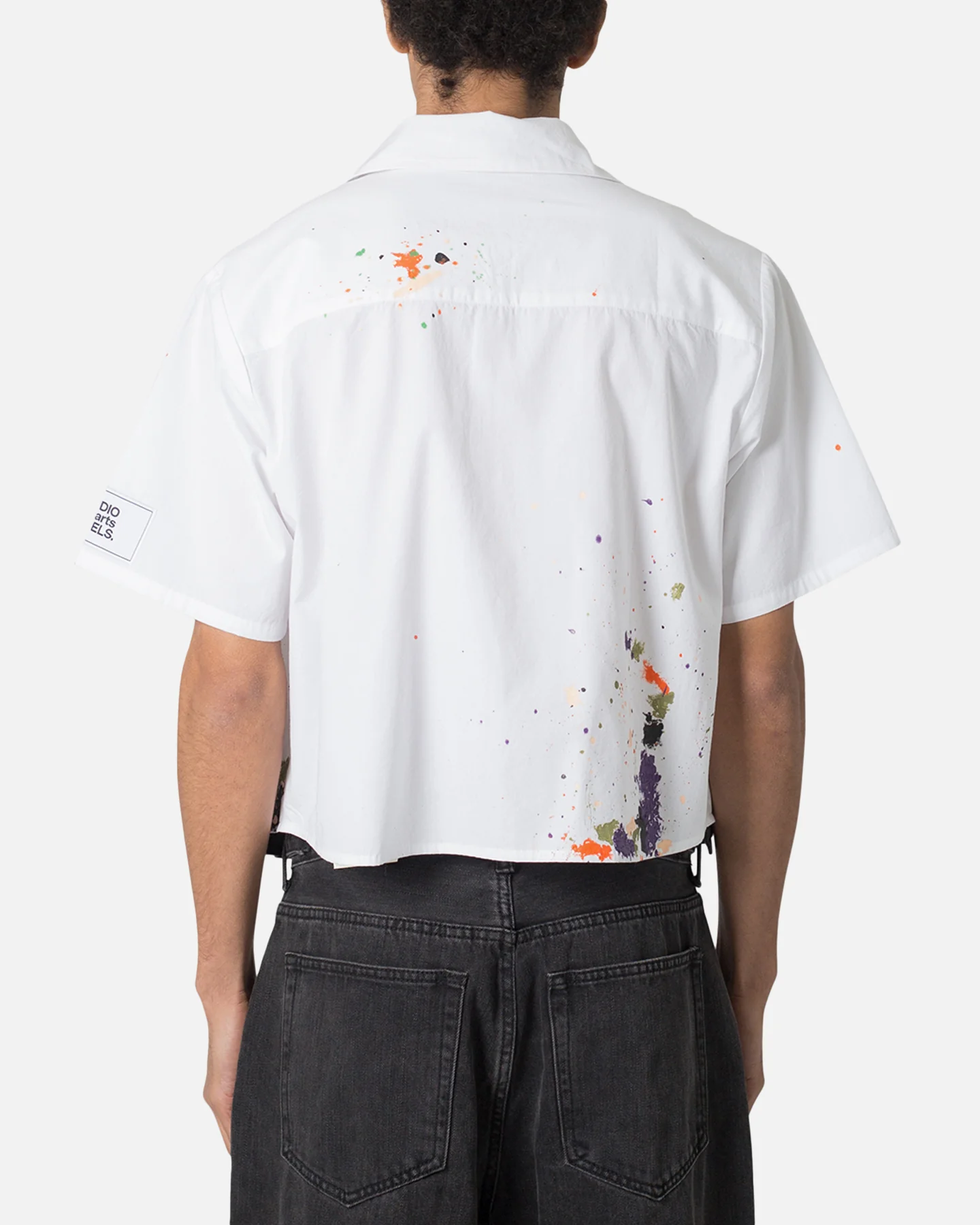 MNML Poplin Painter Short Sleeve Shirt White - Image 4